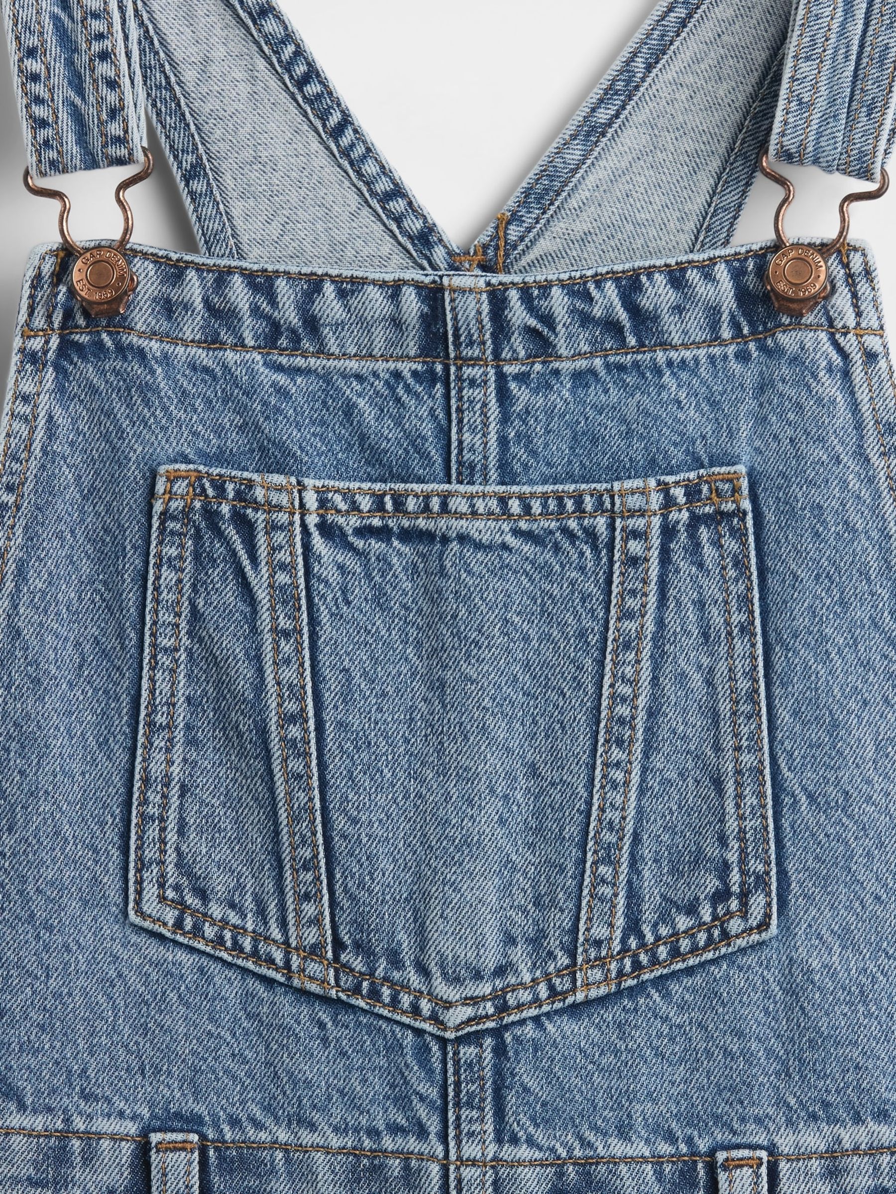 Medium wash Barrel Overalls Dungarees - Image 5 of 5