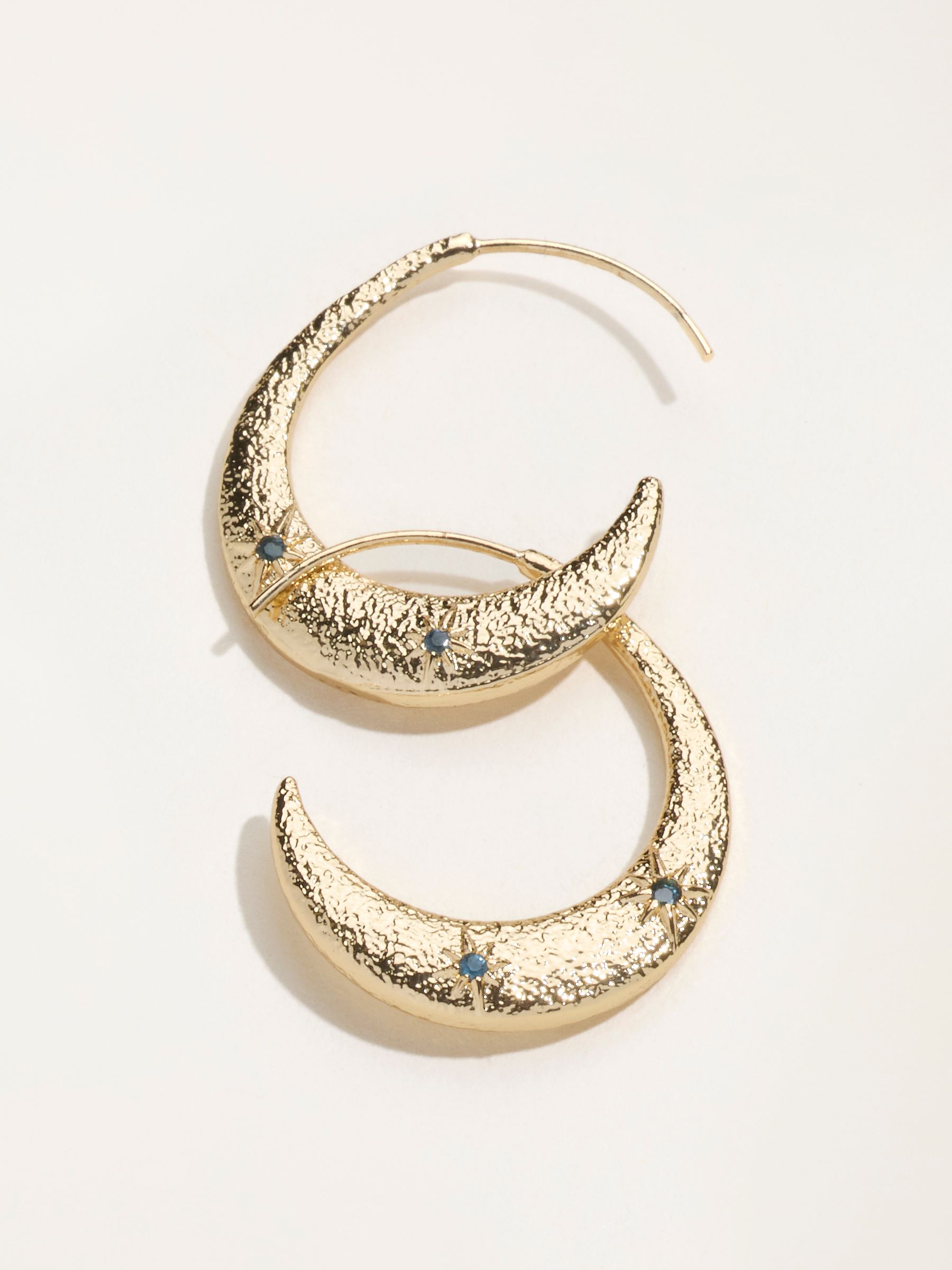 Moon Hoop Earrings in Gold Tone - Image 2 of 2