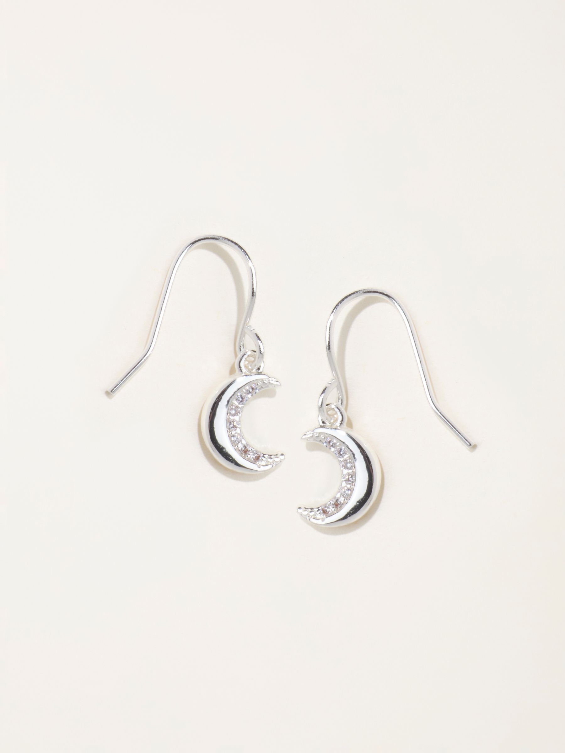 Moon Drop Earrings in Silver Tone - Image 1 of 2