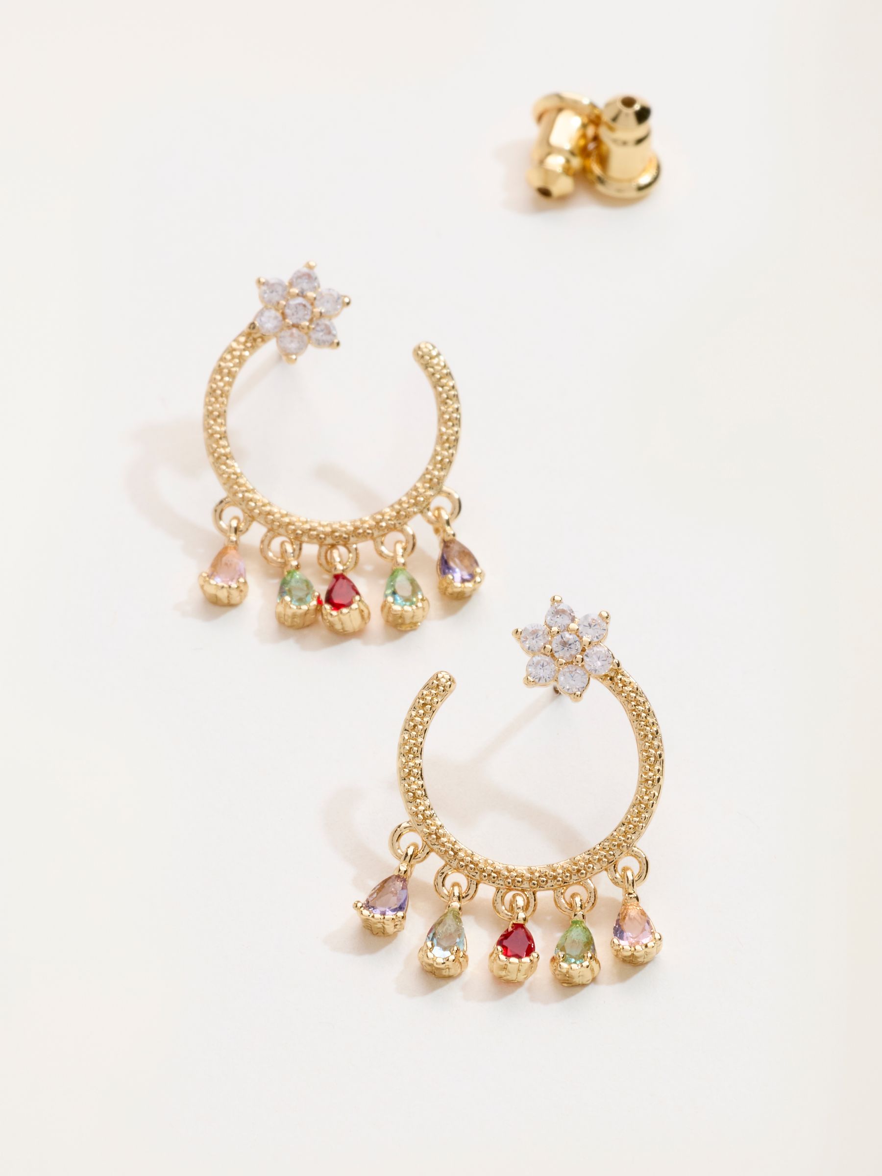 Star Gem Hoops in Gold Tone - Image 2 of 4