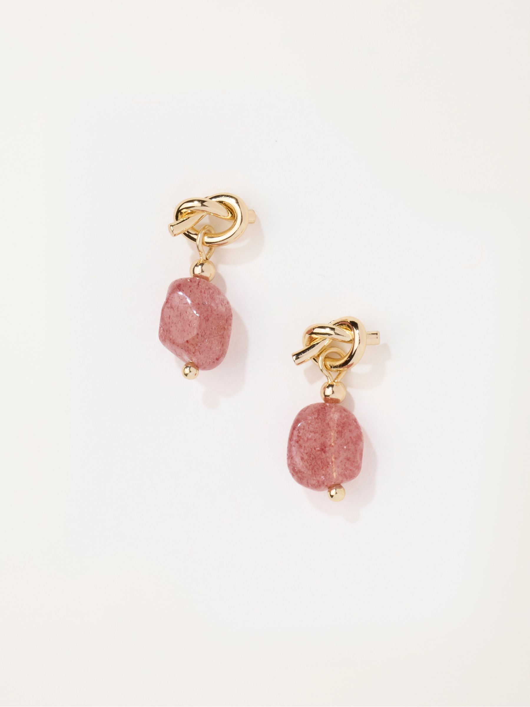 Knot Stone Drops in Pink - Image 1 of 2