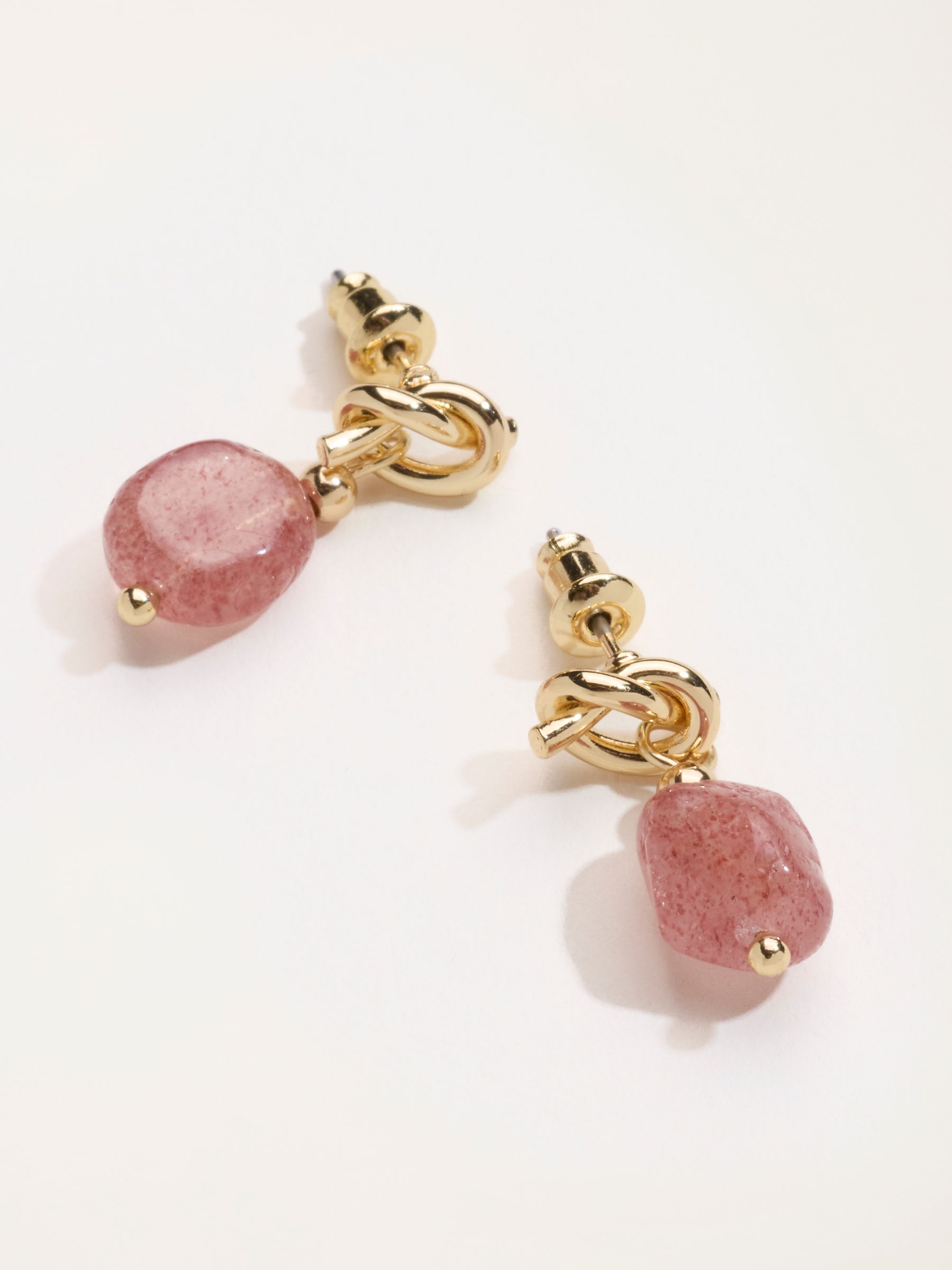 Knot Stone Drops in Pink - Image 2 of 2