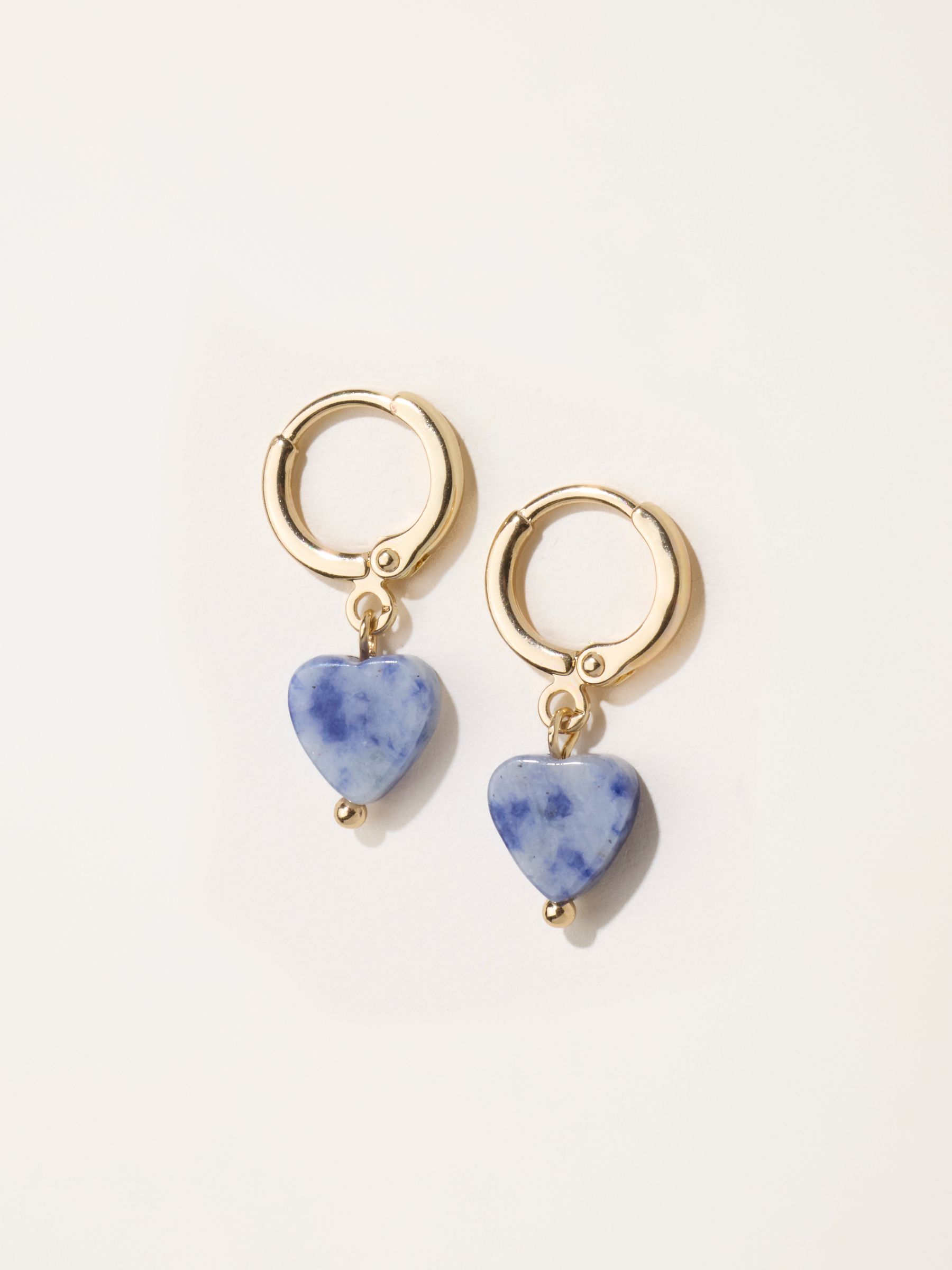 Blue Heart Drop Earrings - Image 1 of 2