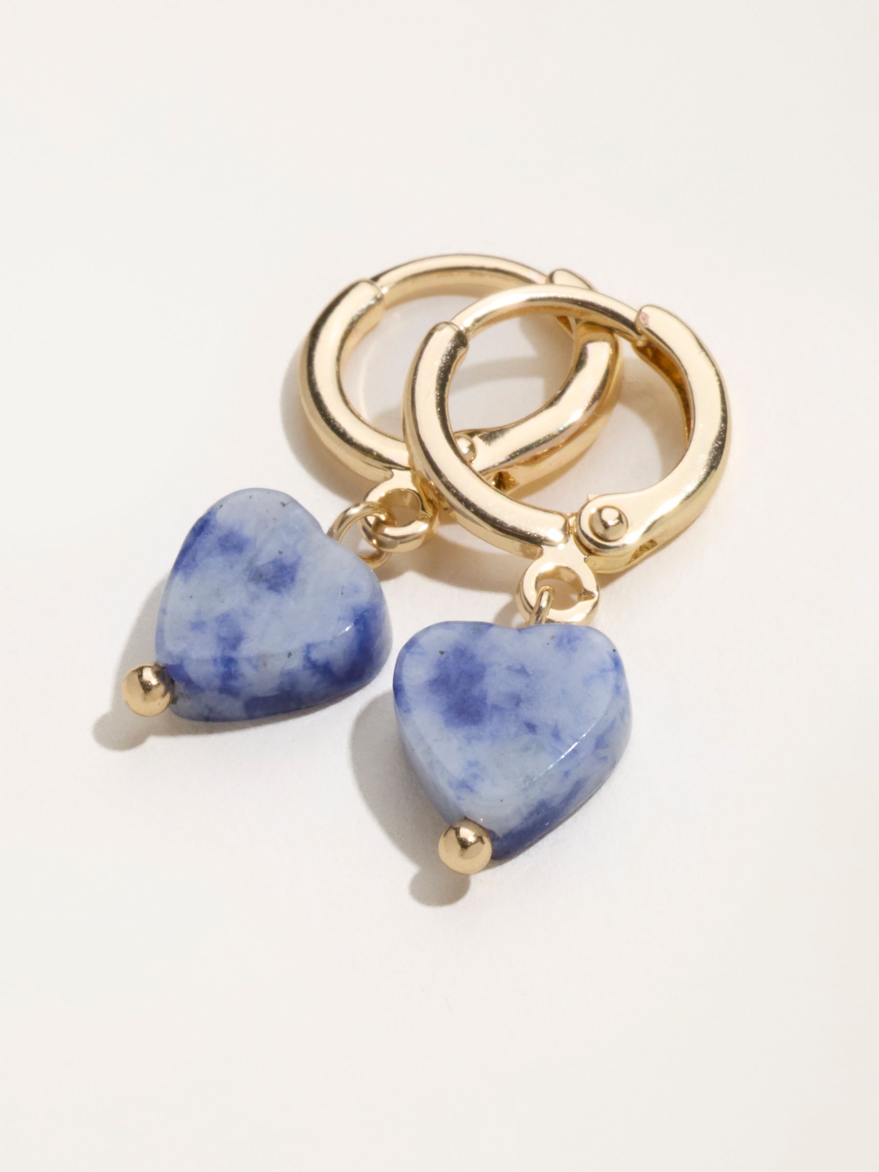 Blue Heart Drop Earrings - Image 2 of 2