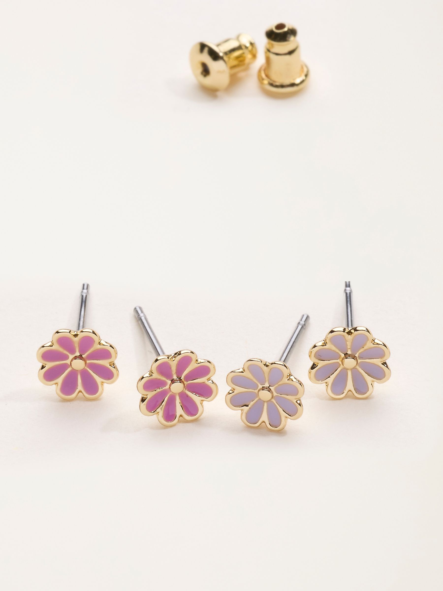 Purple 2 Pairs of Flower Studs - Image 2 of 2 Purple 2 Pairs of Flower Studs - Image 2 of 2