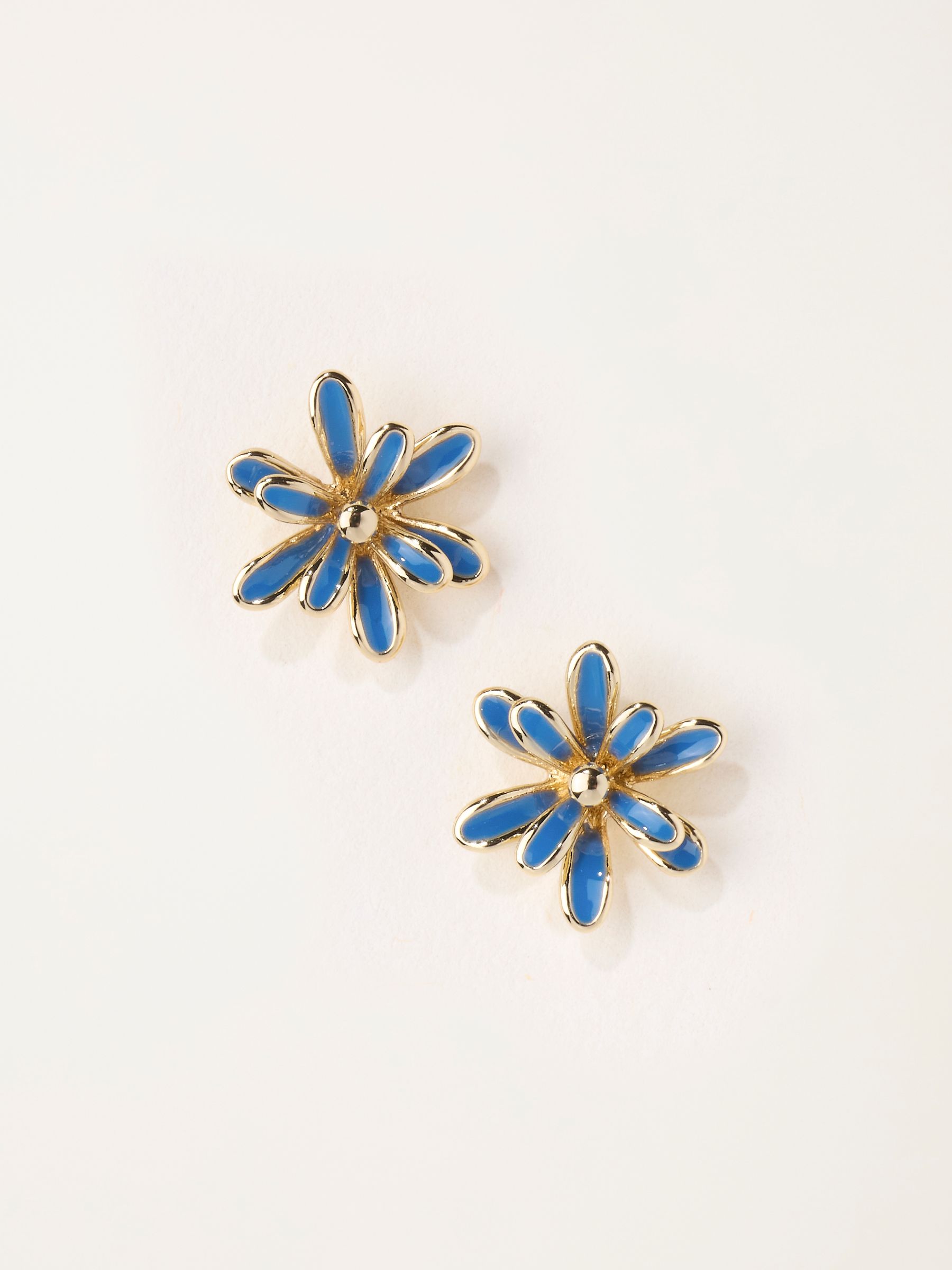 Navy Flower Stud Earrings - Image 1 of 2