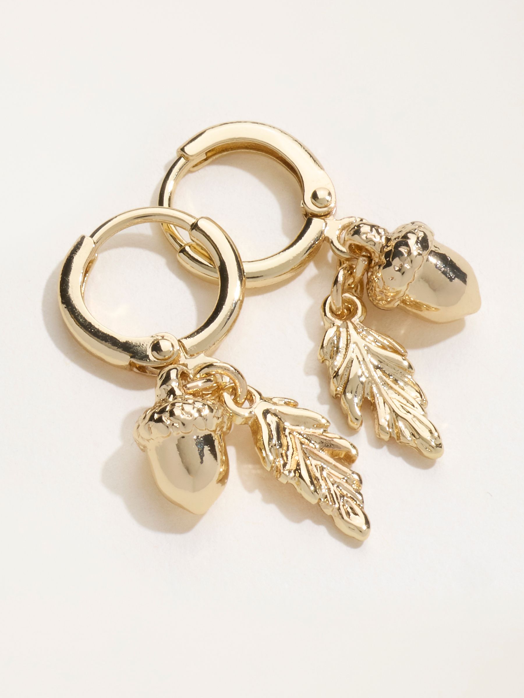 Acorn Leaf Earrings in Gold Tone - Image 2 of 2