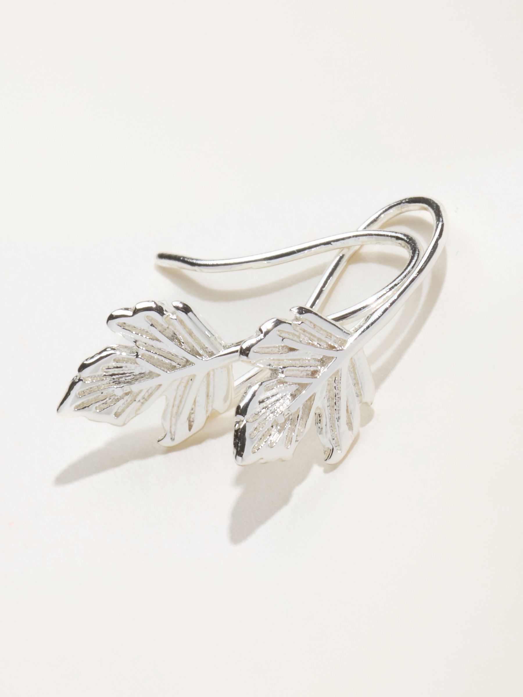 Leaf Drop Earrings in Silver Tone - Image 2 of 4