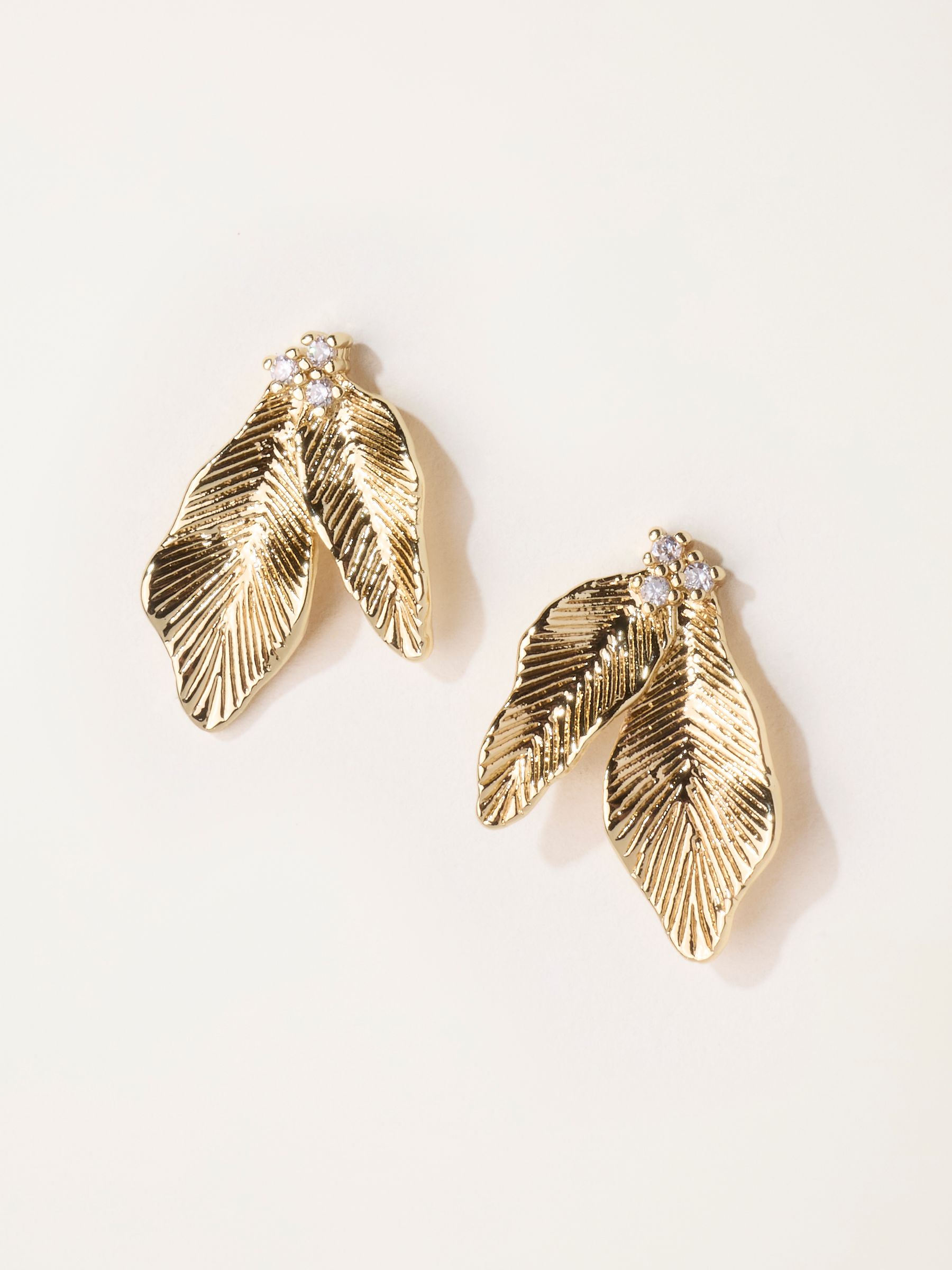 Gold Tone Leaf Party Studs - Image 1 of 2