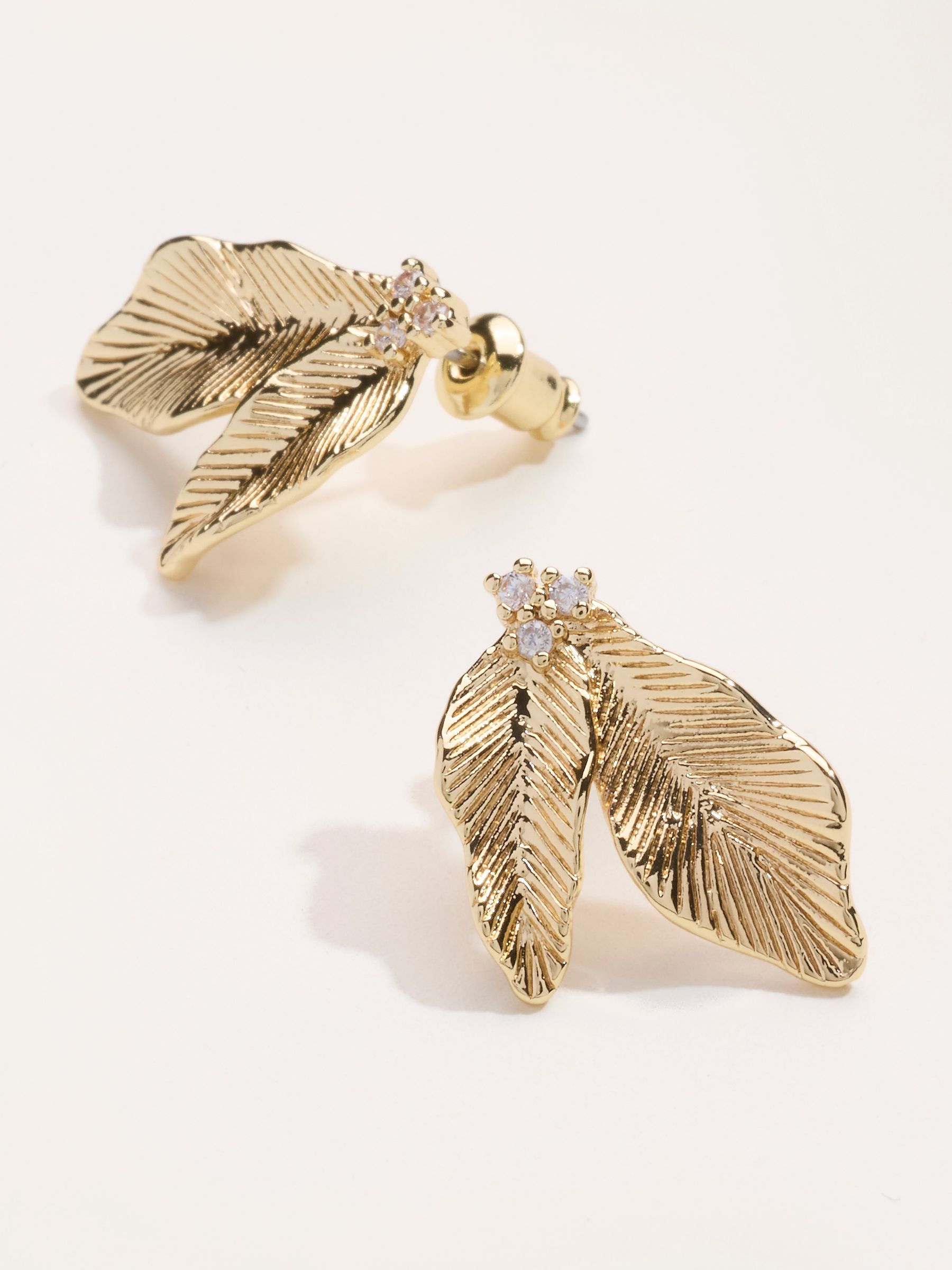 Gold Tone Leaf Party Studs - Image 3 of 3
