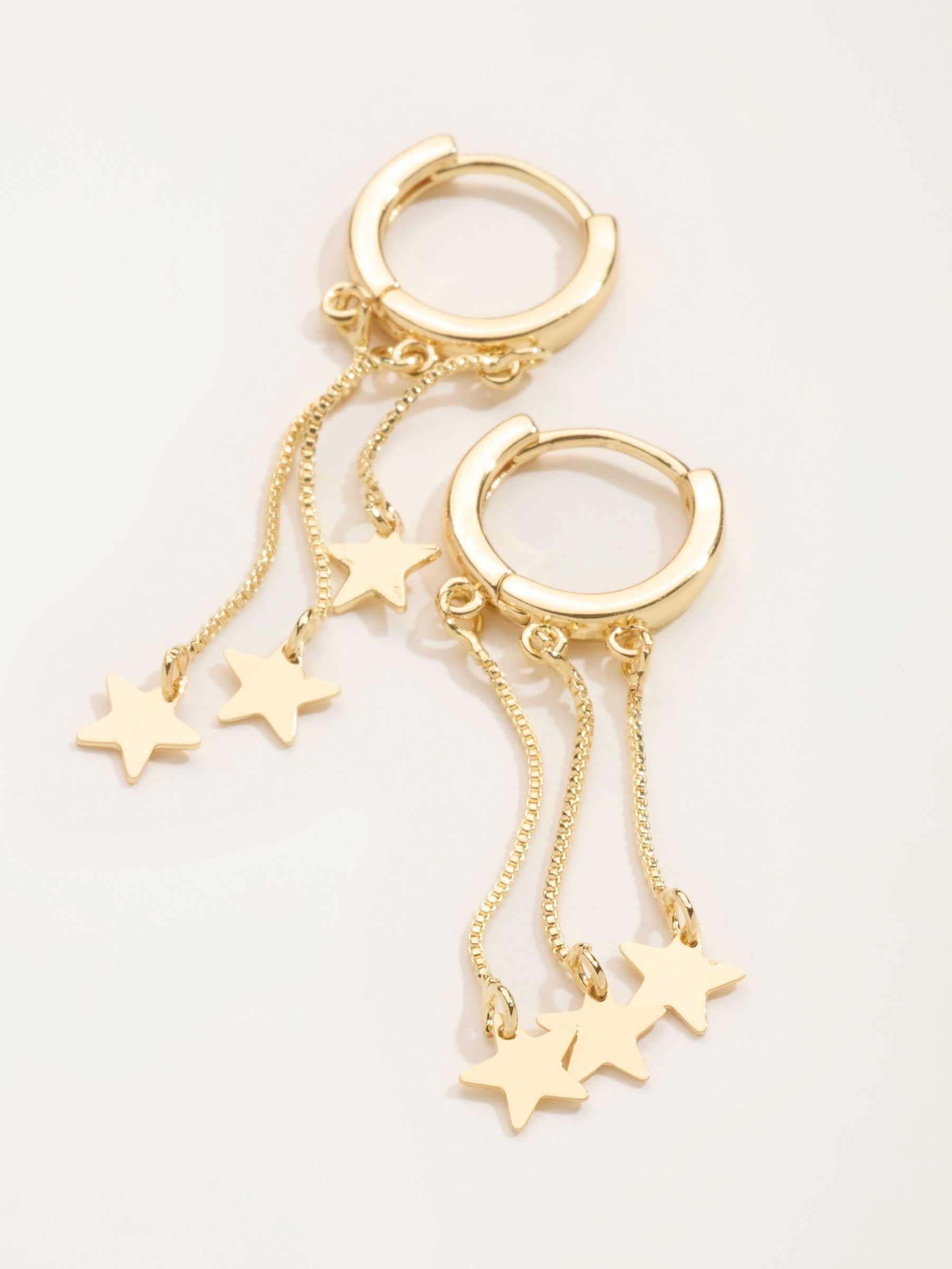 Gold Tone Star Party Hoops Earrings - Image 2 of 3