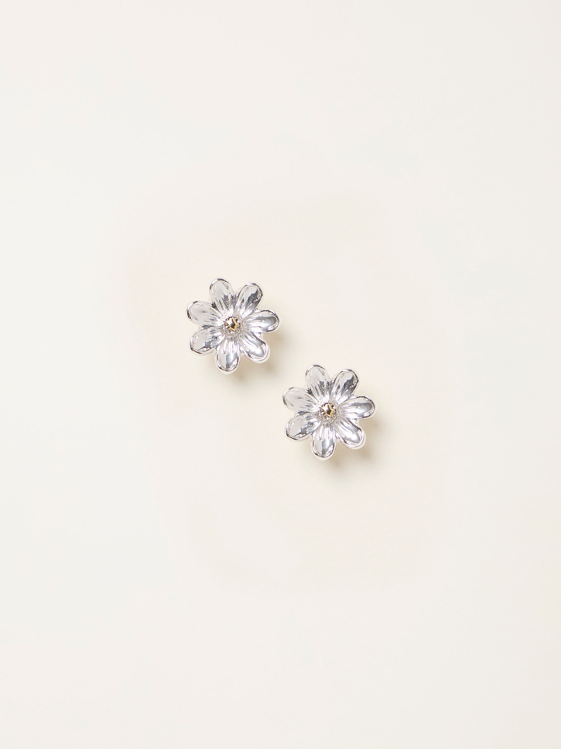 Silver Tone Flower Earrings Gift - Image 2 of 2 Silver Tone Flower Earrings Gift - Image 2 of 2