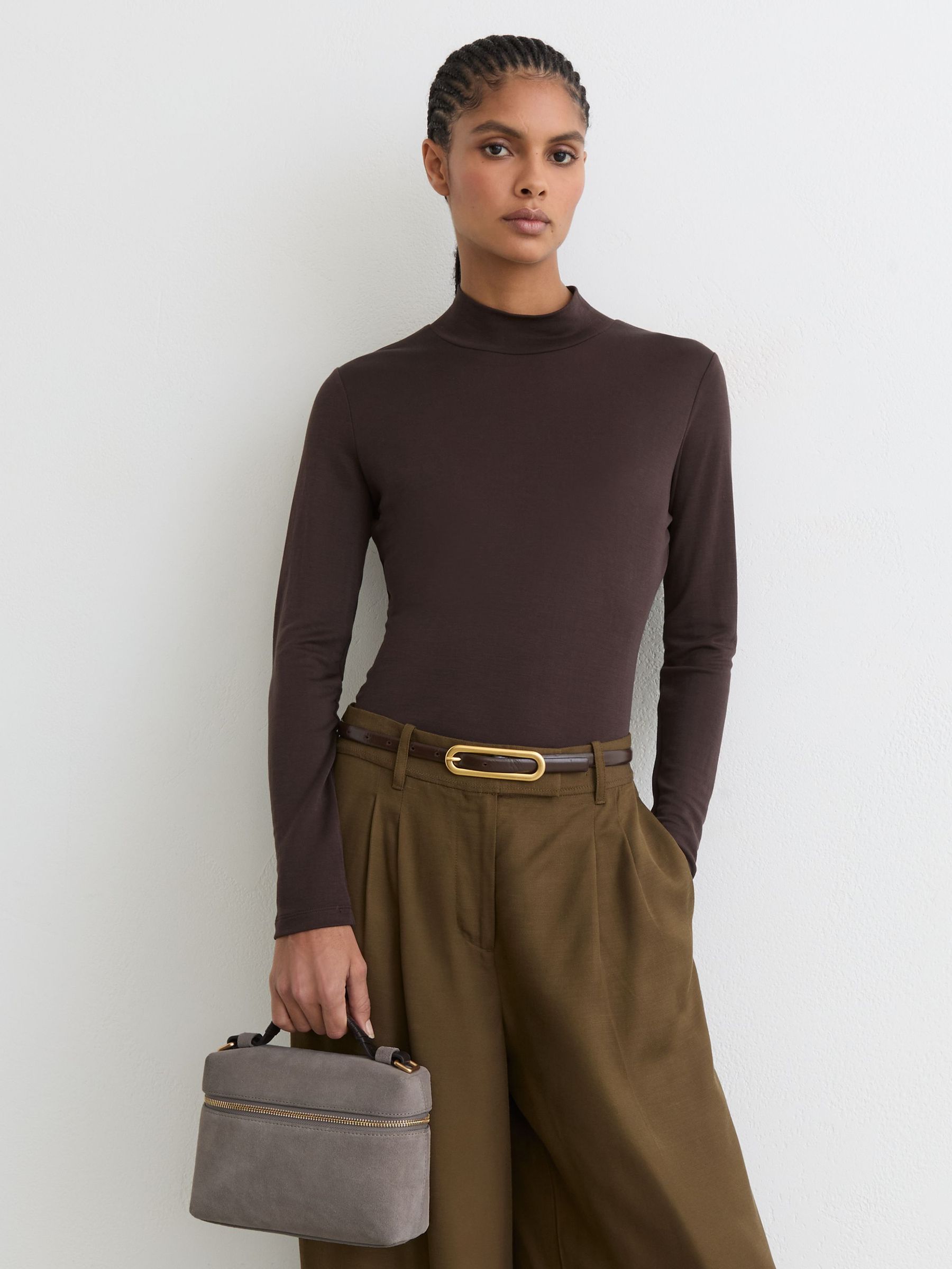 Suede Vanity Crossbody Bag in Grey - image 5