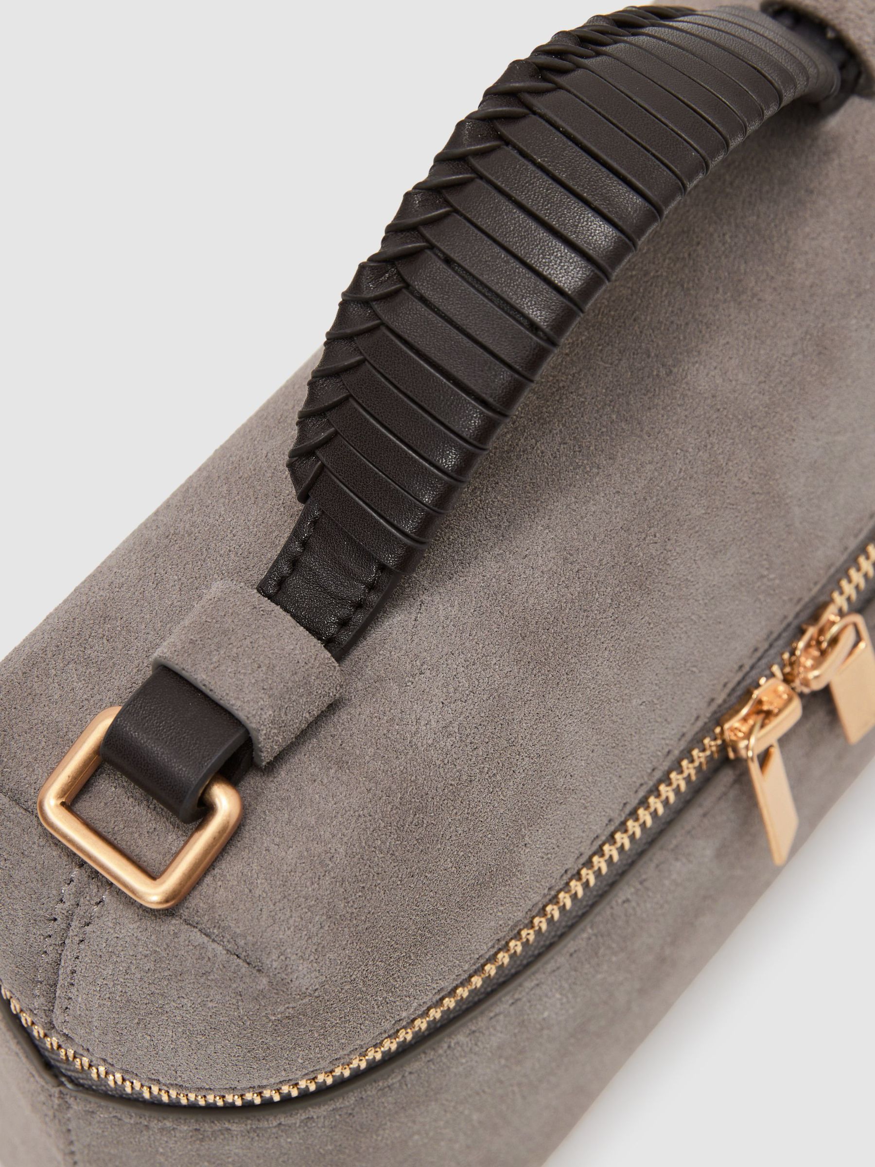 Suede Vanity Crossbody Bag in Grey - image 2