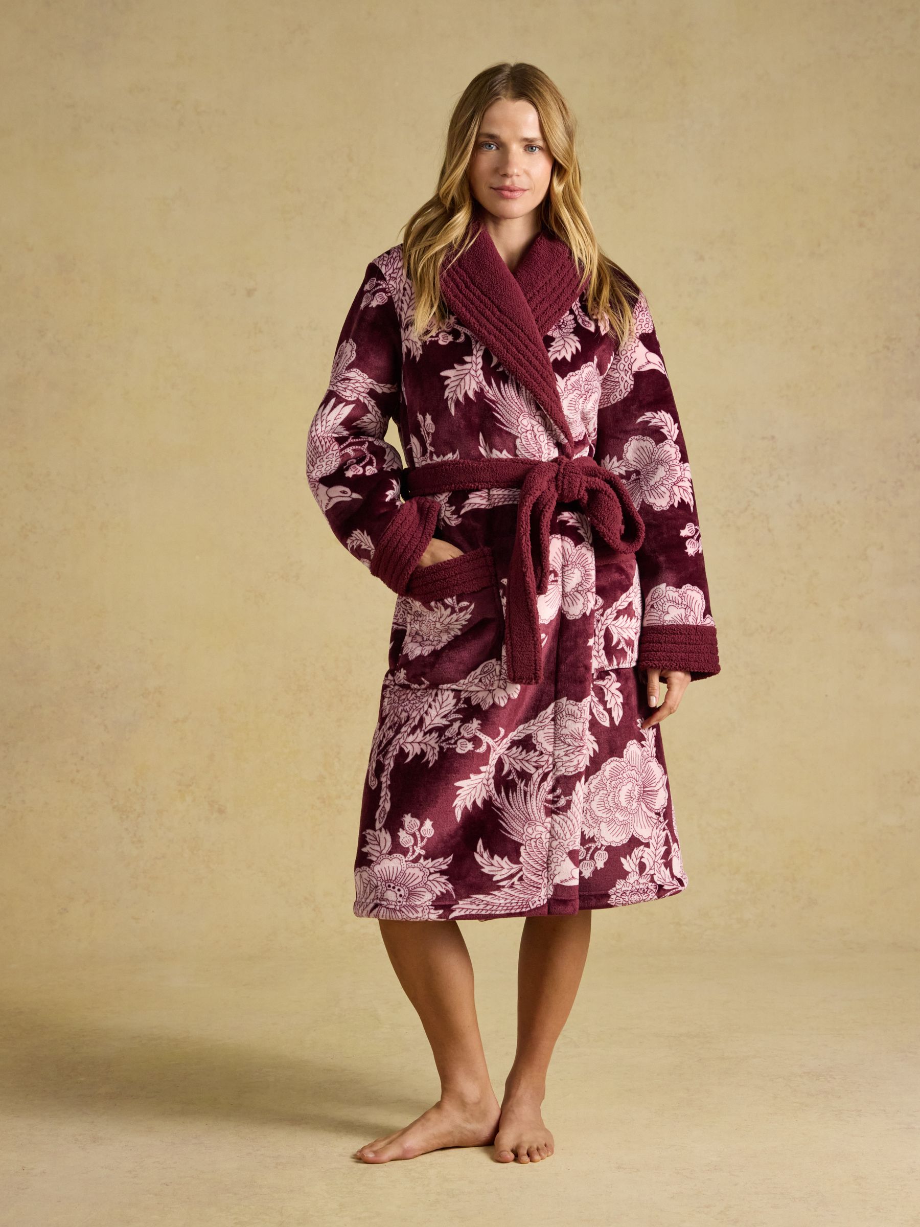 Matilda Port & Pink Floral Fleece Dressing Gown - Image 1 of 8