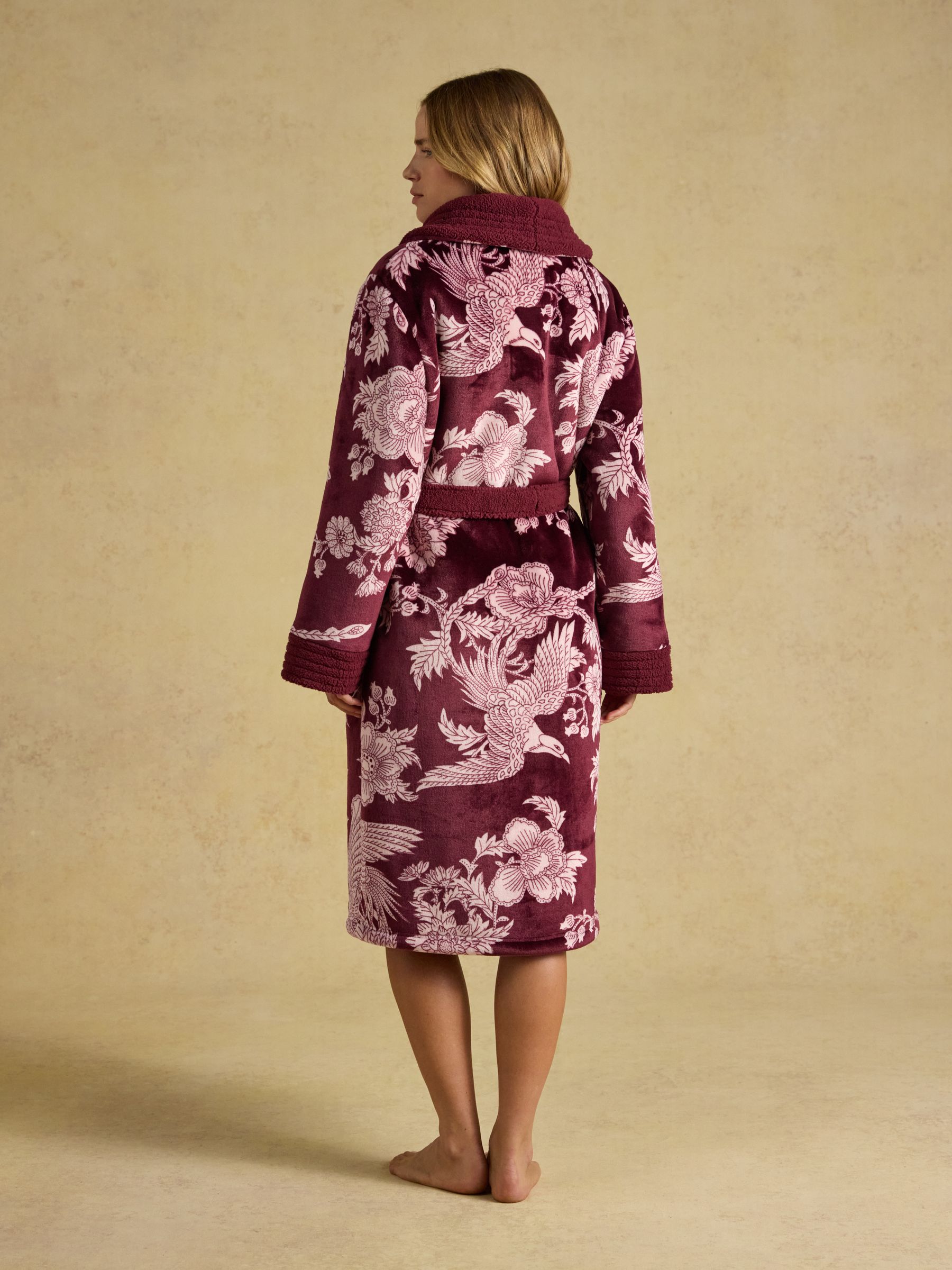 Matilda Port & Pink Floral Fleece Dressing Gown - Image 2 of 8