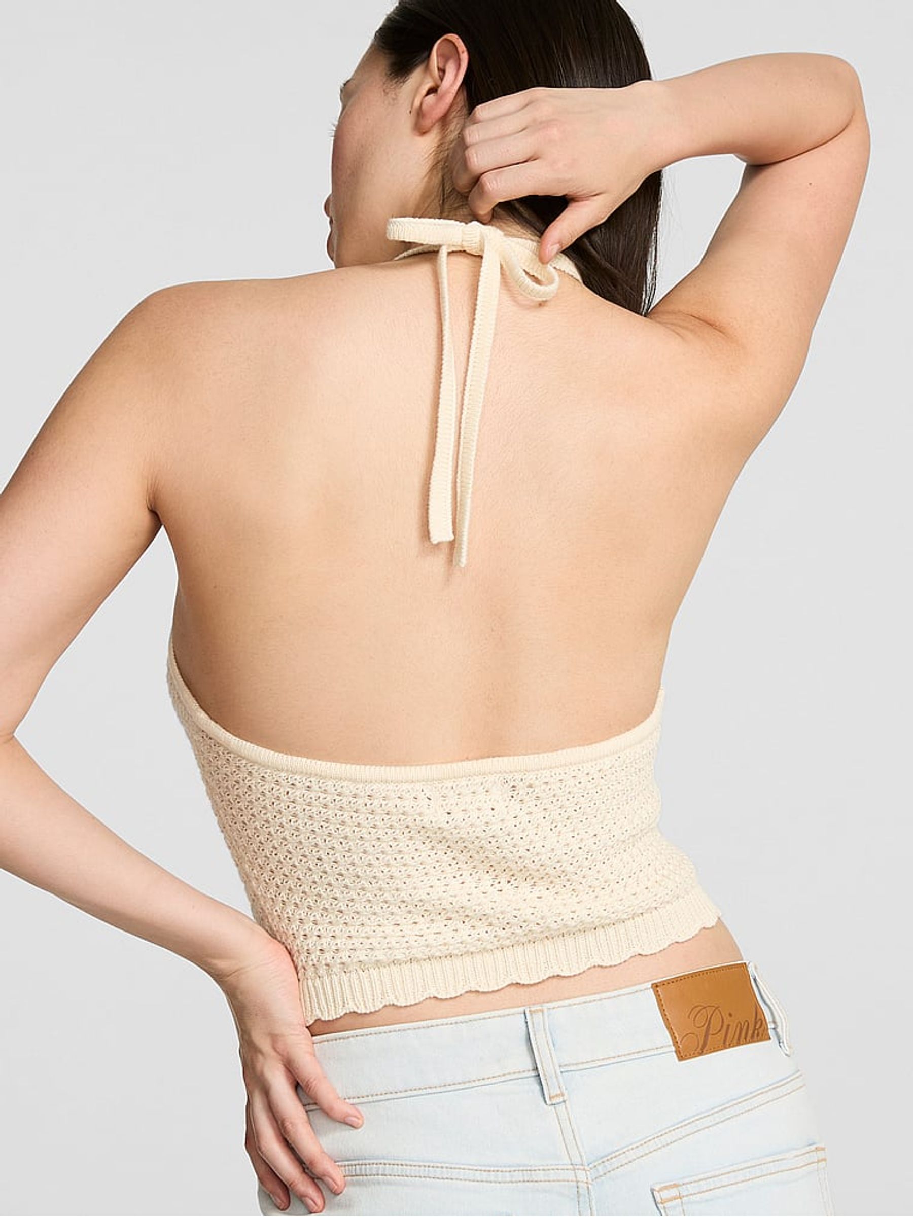 Winter White Crochet Halter Top - Image 2 of 2