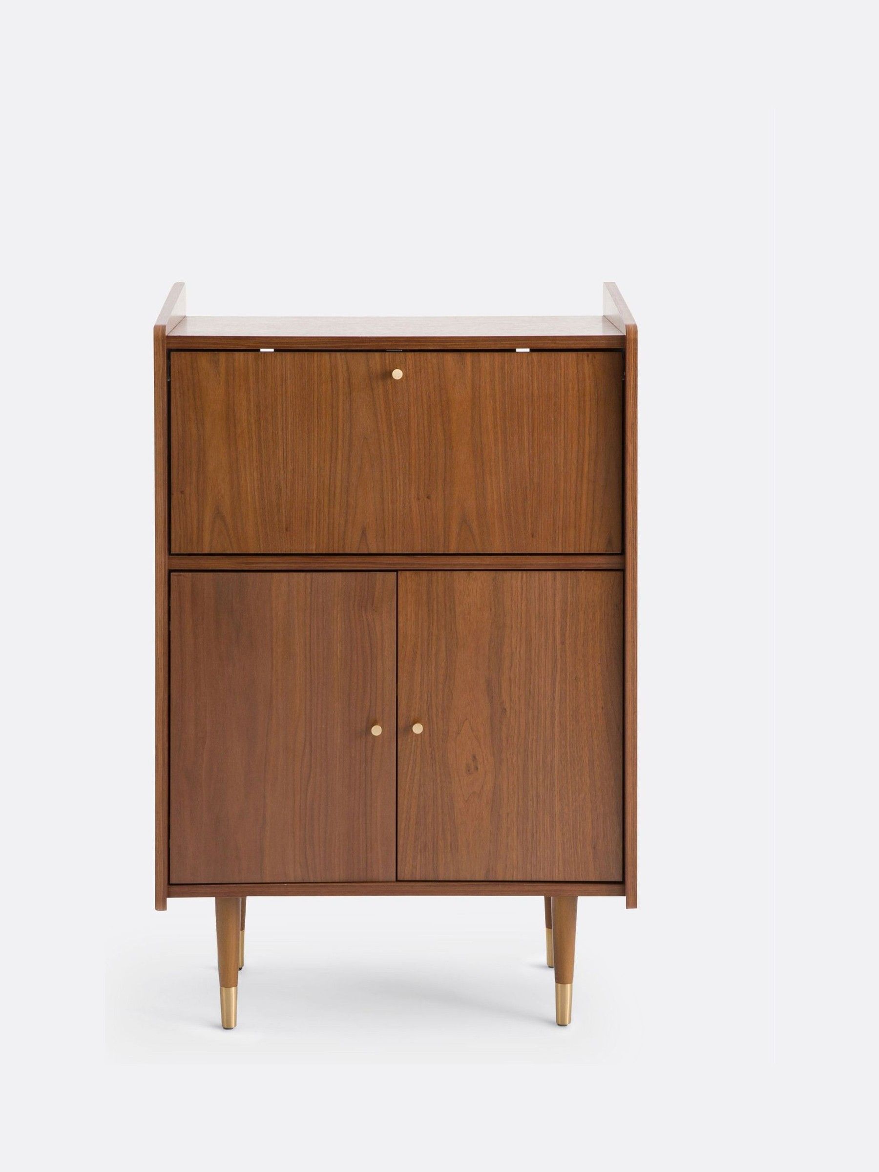 La Redoute Intérieurs Walnut Ronda Vintage 3 Door Bar Cabinet - Image 1 of 4