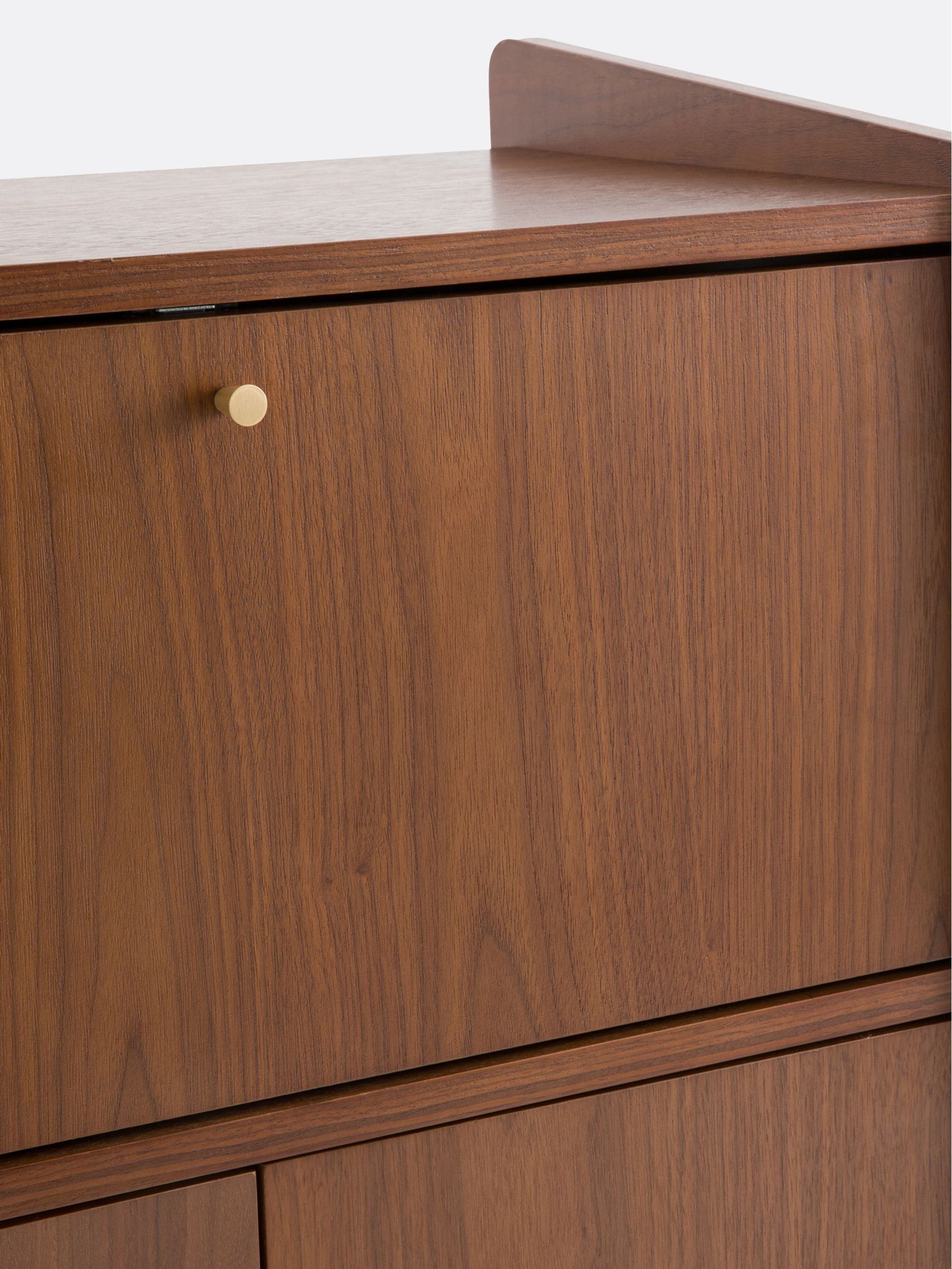 La Redoute Intérieurs Walnut Ronda Vintage 3 Door Bar Cabinet - Image 3 of 4