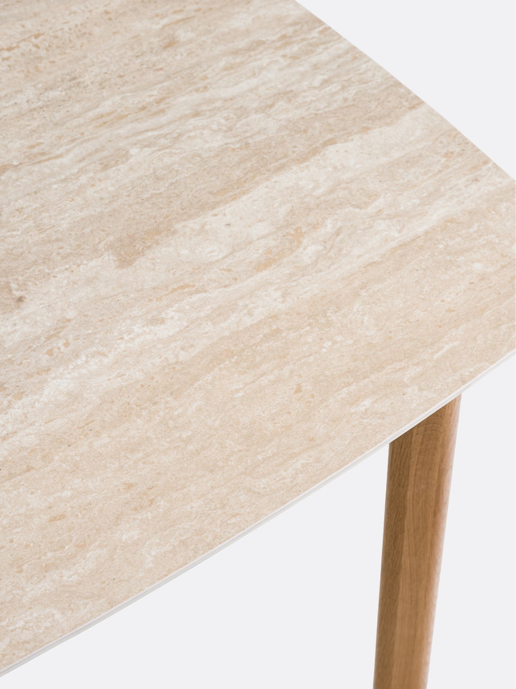 La Redoute Intérieurs Grey Saraune 4 Seater Travertine and Oak Dining Table - Image 3 of 5