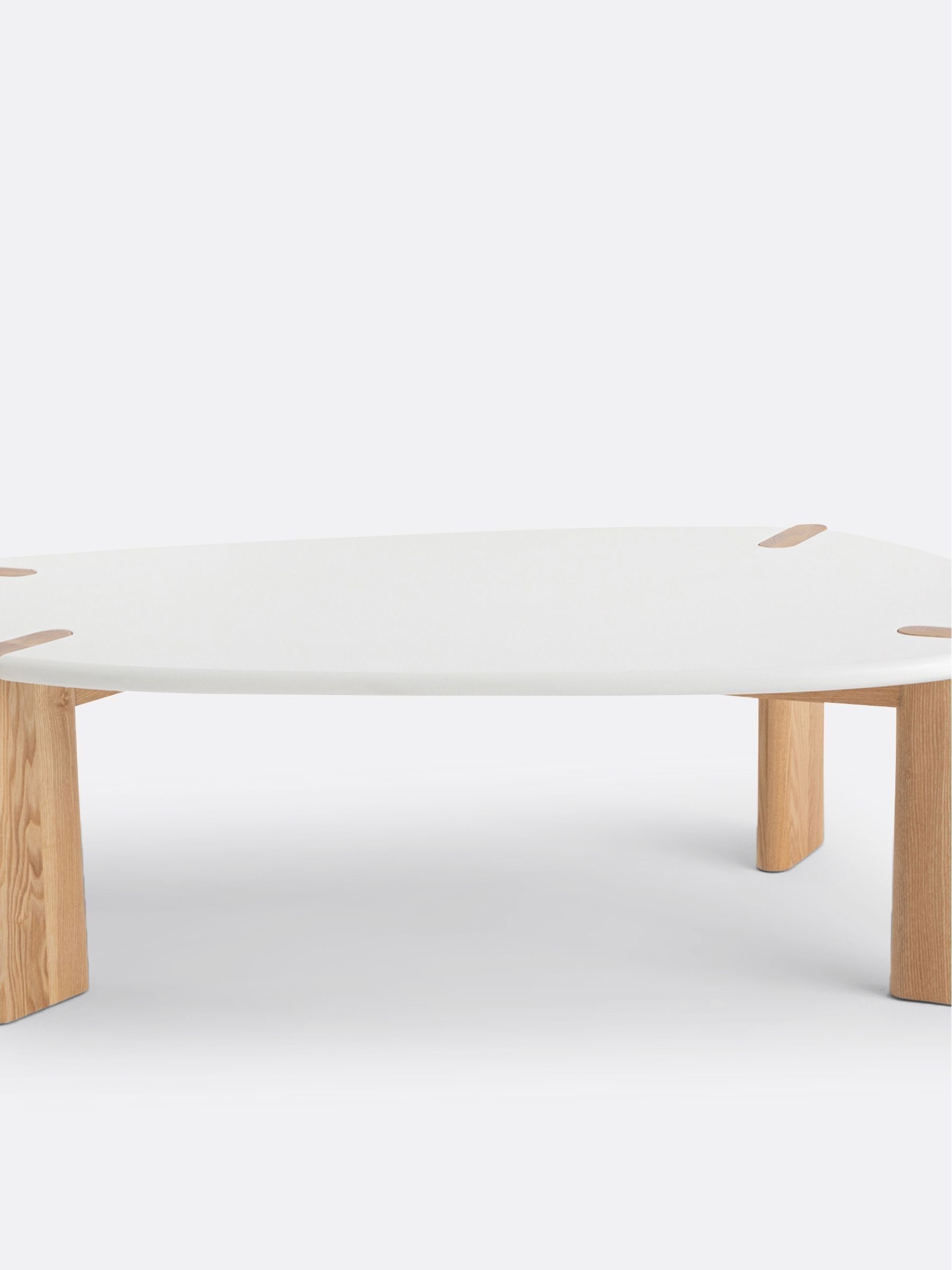 La Redoute Intérieurs White Galet Organically Shaped Beech Coffee Table - Image 2 of 6