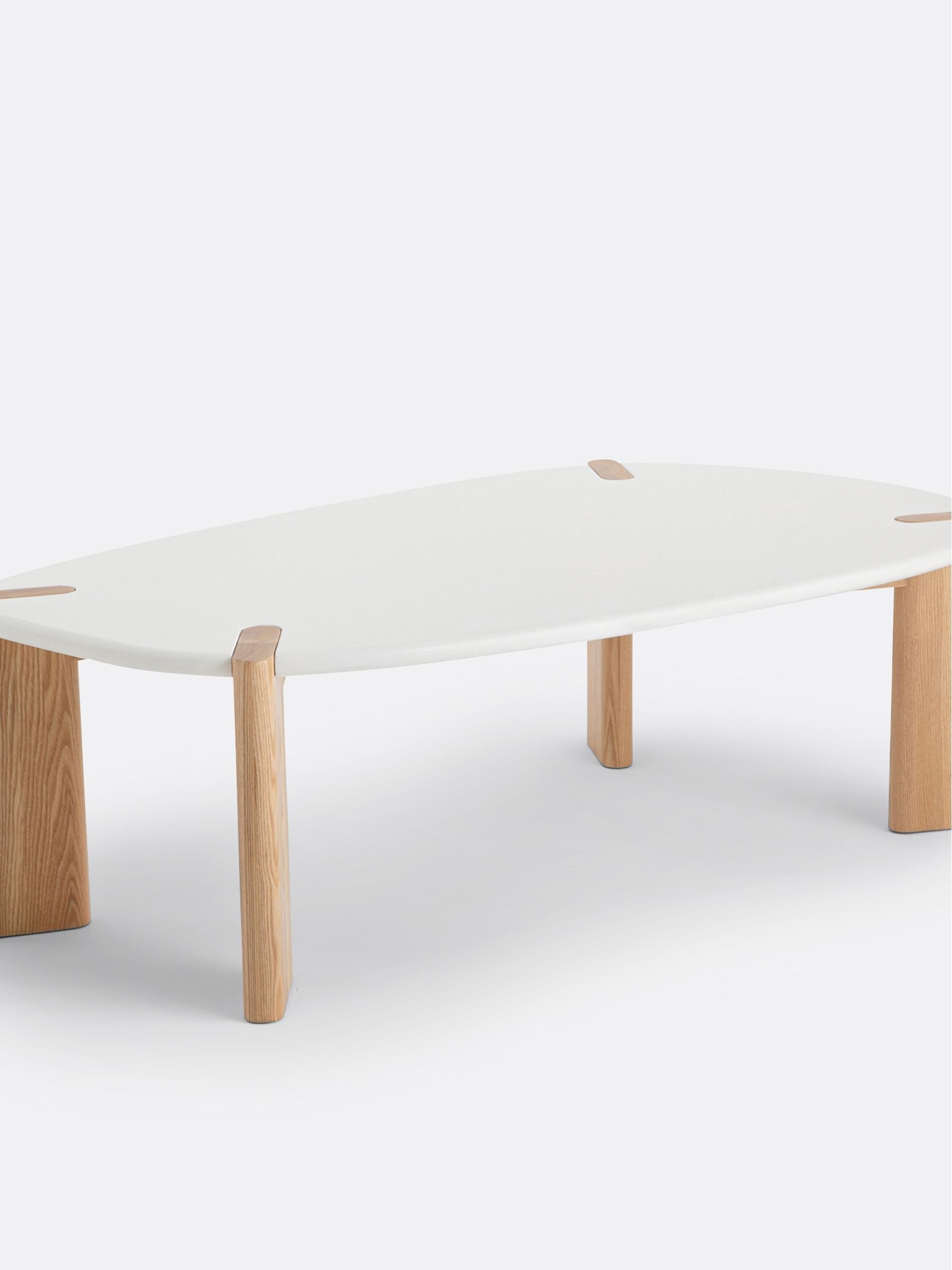 La Redoute Intérieurs White Galet Organically Shaped Beech Coffee Table - Image 4 of 6