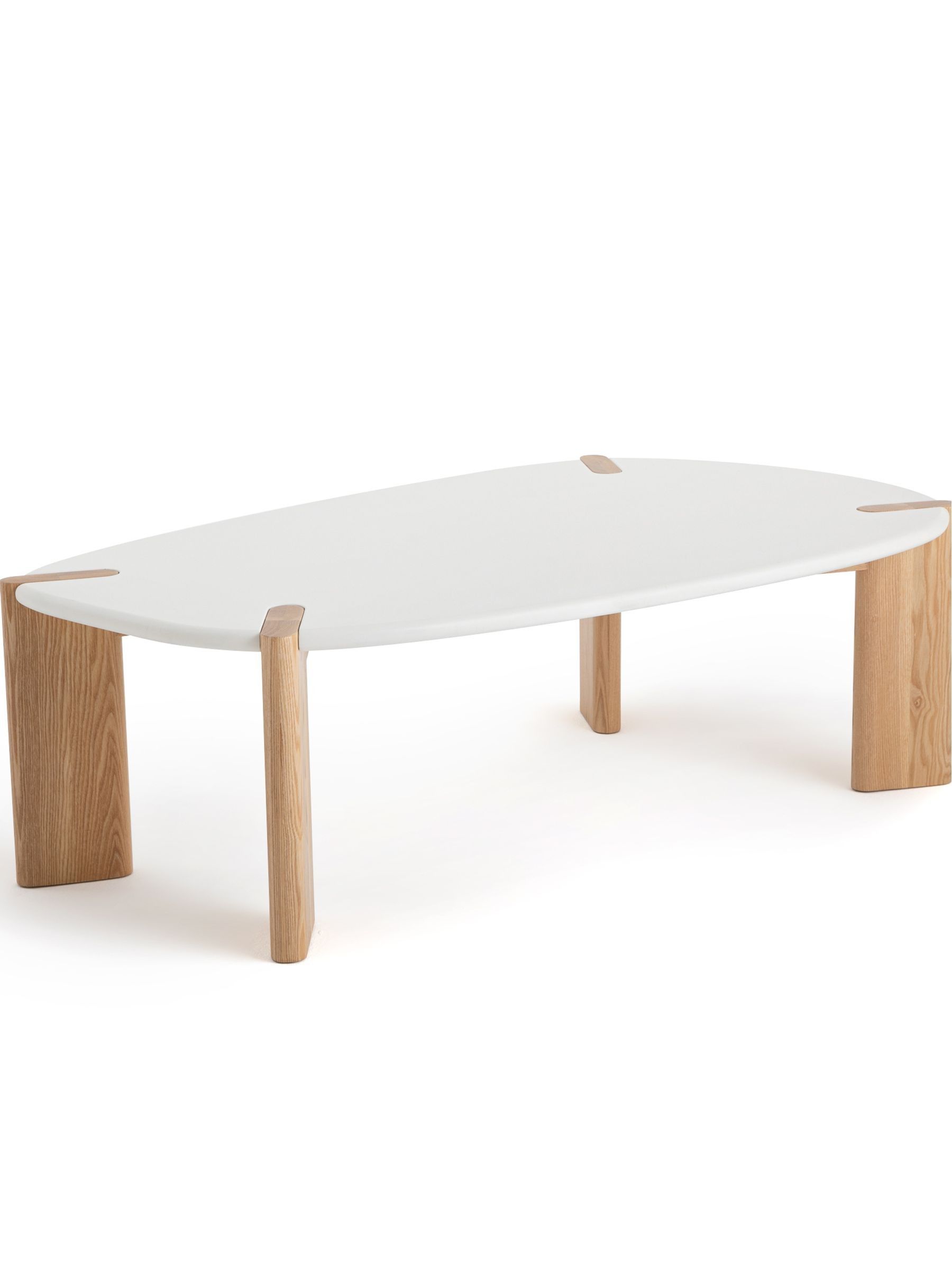 La Redoute Intérieurs White Galet Organically Shaped Beech Coffee Table - Image 6 of 6