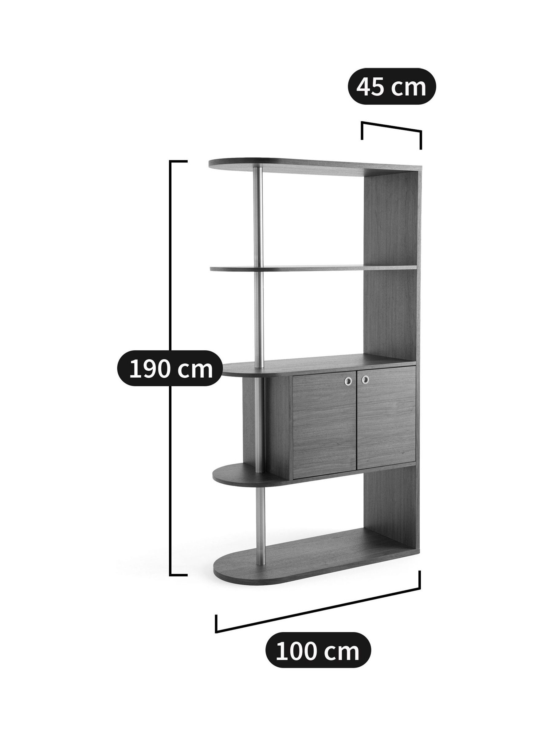 La Redoute Intérieurs Walnut Luxyl Walnut Bookcase Room Divider - Image 6 of 6