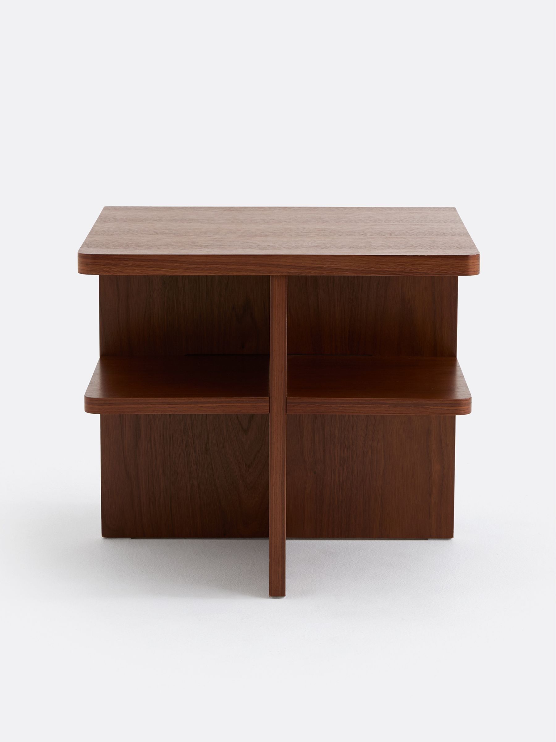La Redoute Intérieurs Walnut Caliste & Travertine Bedside Table - Image 3 of 6