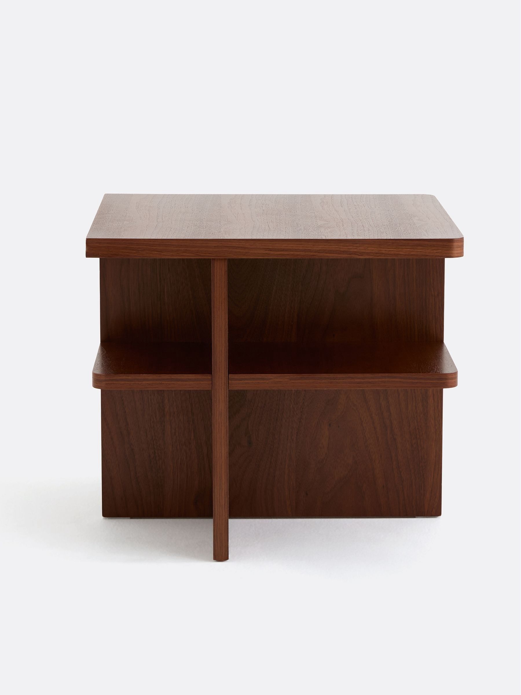 La Redoute Intérieurs Walnut Caliste & Travertine Bedside Table - Image 5 of 6