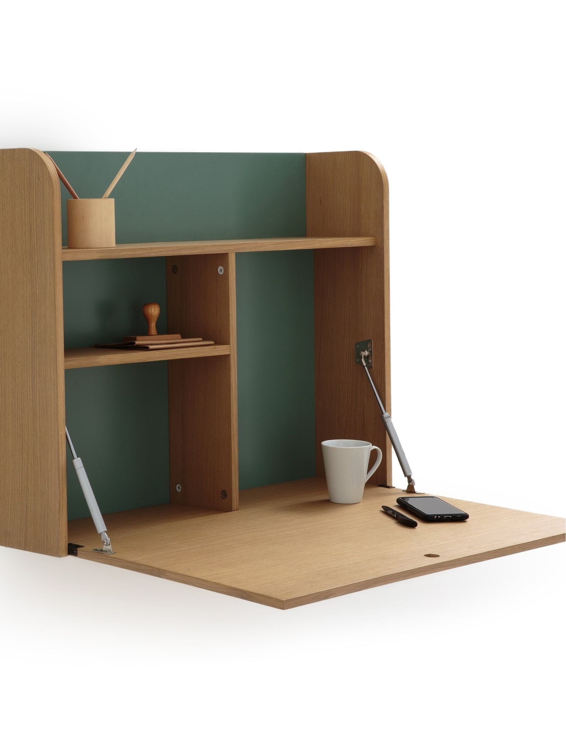 La Redoute Intérieurs Oak Nyjo Foldout Wall Desk - Image 2 of 6 La Redoute Intérieurs Oak Nyjo Foldout Wall Desk - Image 2 of 6