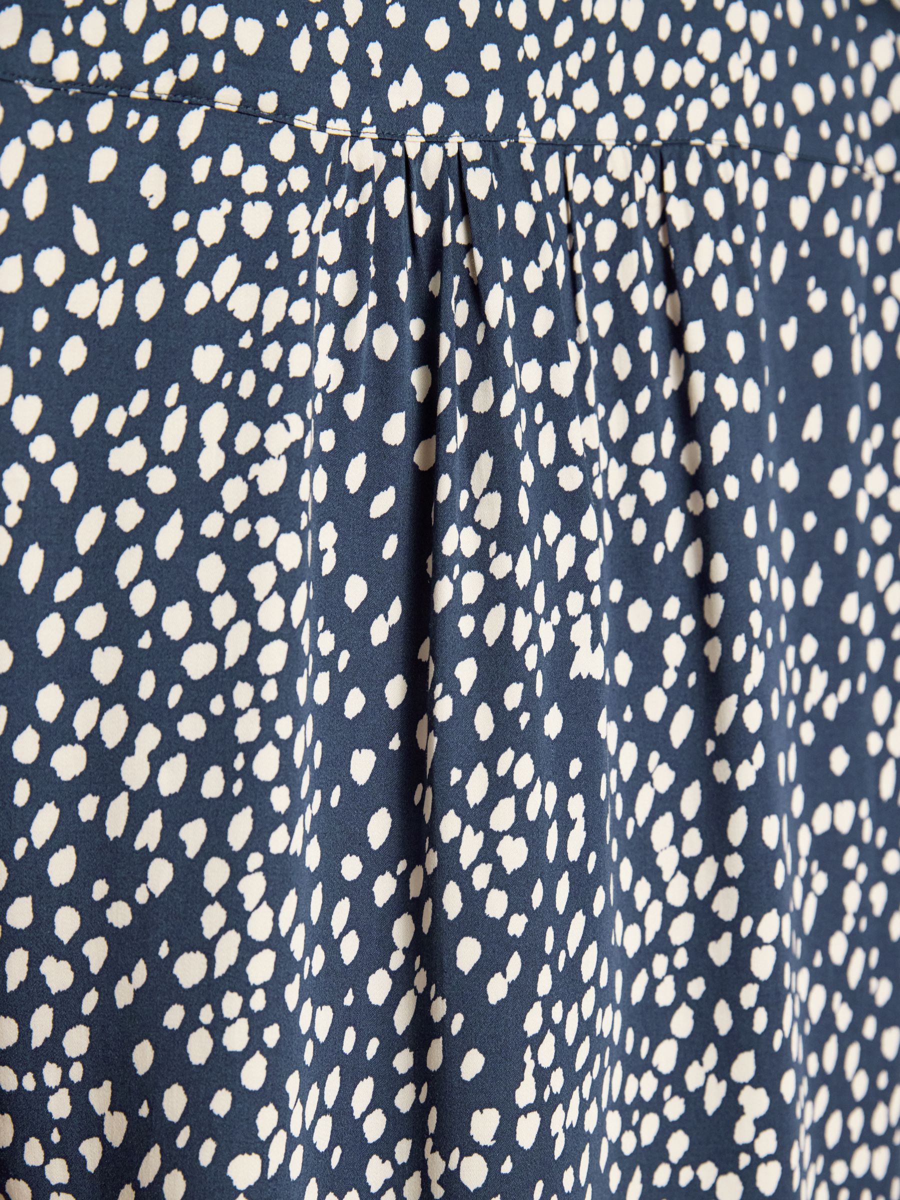Elvina Navy Spot Satin Shirt - Image 6 of 8
