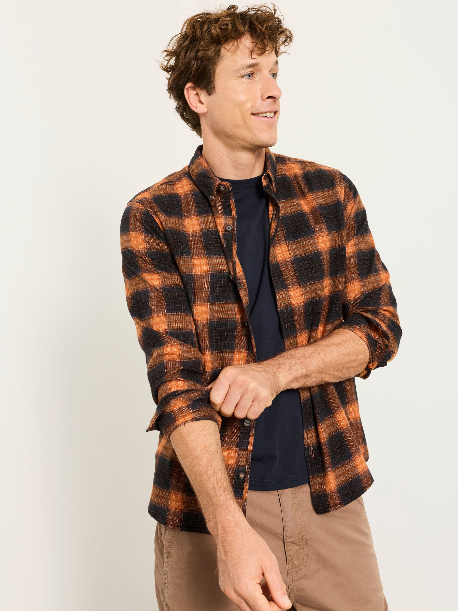 Orange Long Sleeve York Check Shirt - Image 1 of 6 Orange Long Sleeve York Check Shirt - Image 1 of 6