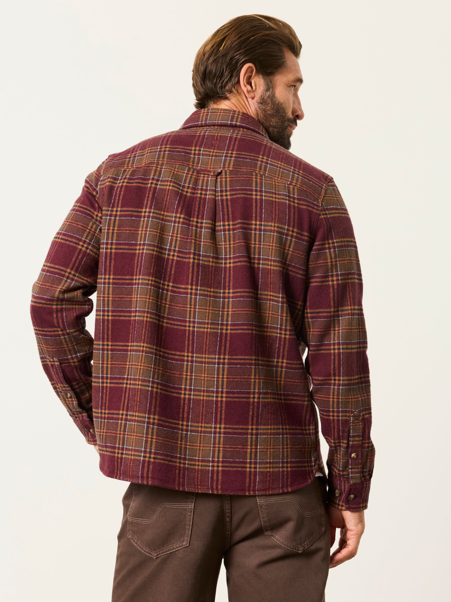 Cullen Burgundy Red Long Sleeve Check Shirt - Image 2 of 6