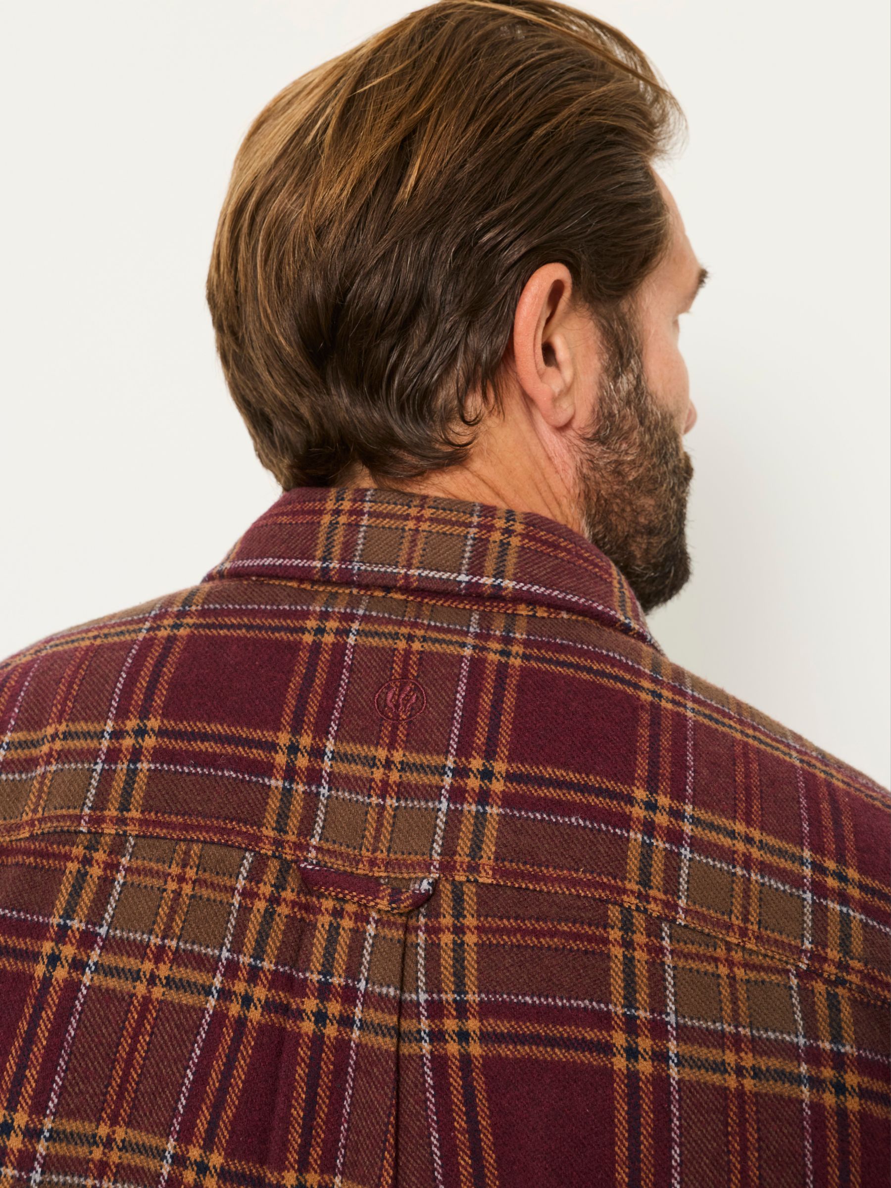 Cullen Burgundy Red Long Sleeve Check Shirt - Image 3 of 6