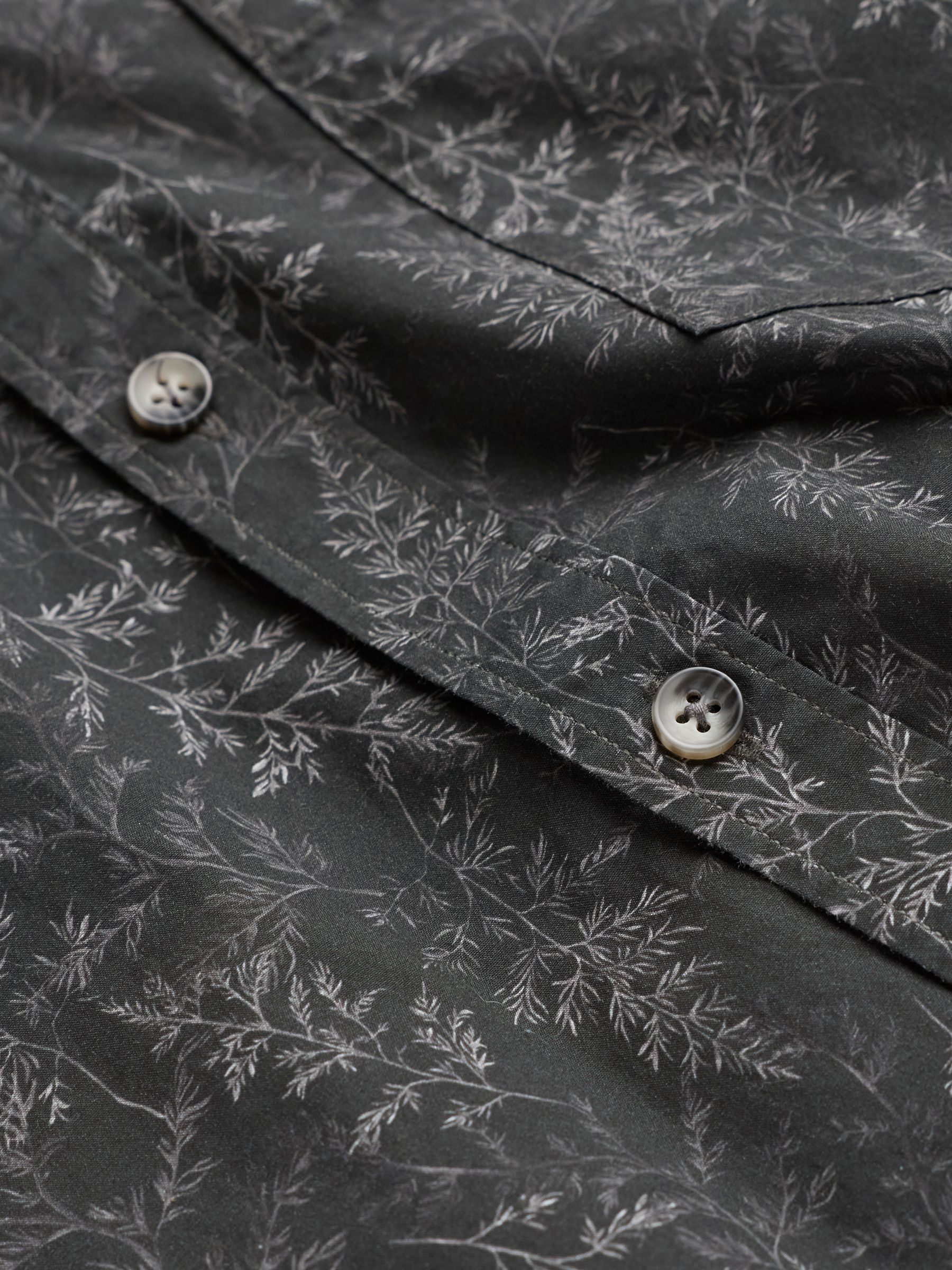 Black Long Sleeve Fern Print Shirt - Image 5 of 5 Black Long Sleeve Fern Print Shirt - Image 5 of 5