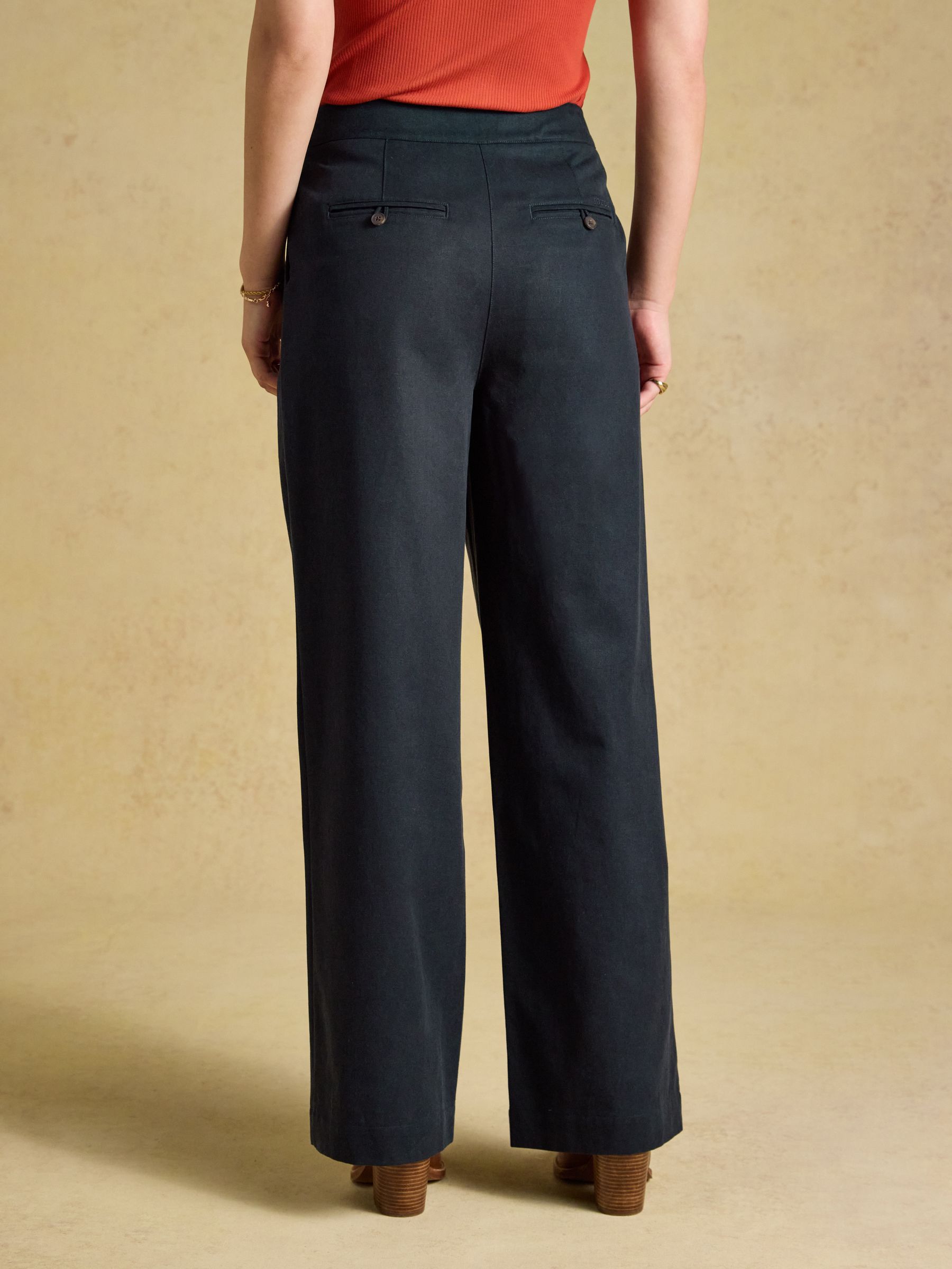 Navy High Rise Wide Leg Smart Trousers - Image 2 of 7 Navy High Rise Wide Leg Smart Trousers - Image 2 of 7