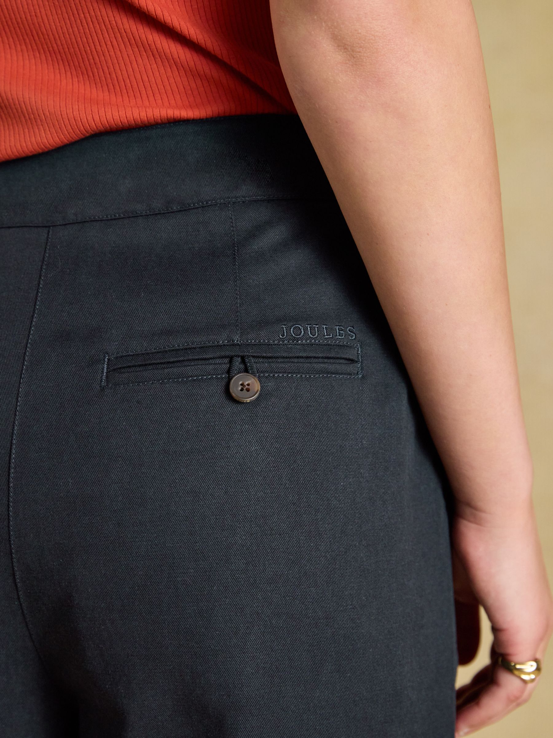 Navy High Rise Wide Leg Smart Trousers - Image 4 of 7