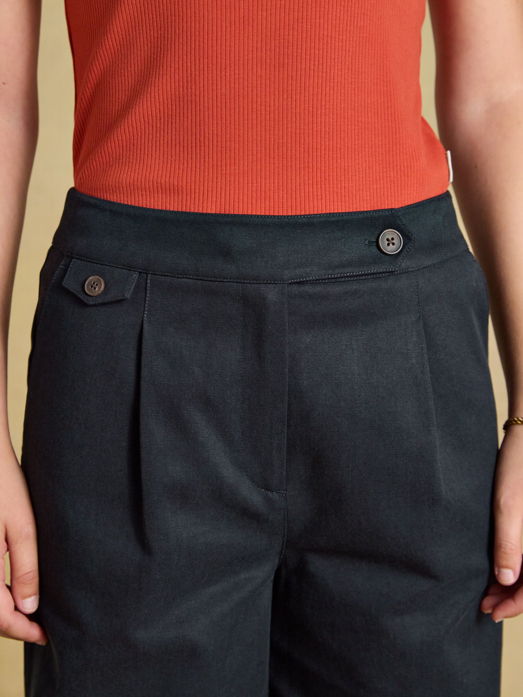 Navy High Rise Wide Leg Smart Trousers - Image 6 of 7