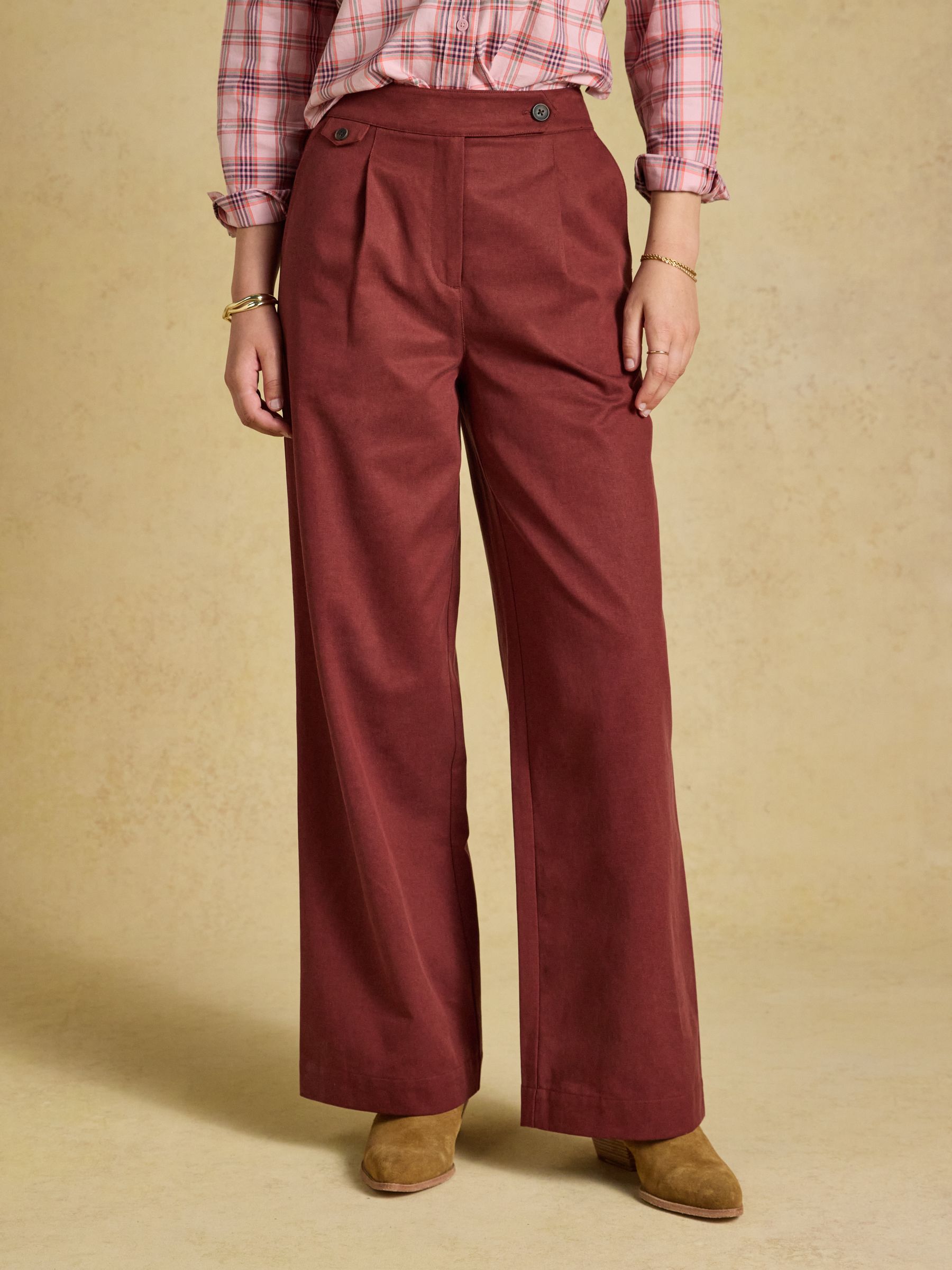 Rust High Rise Wide Leg Smart Trousers - Image 1 of 7