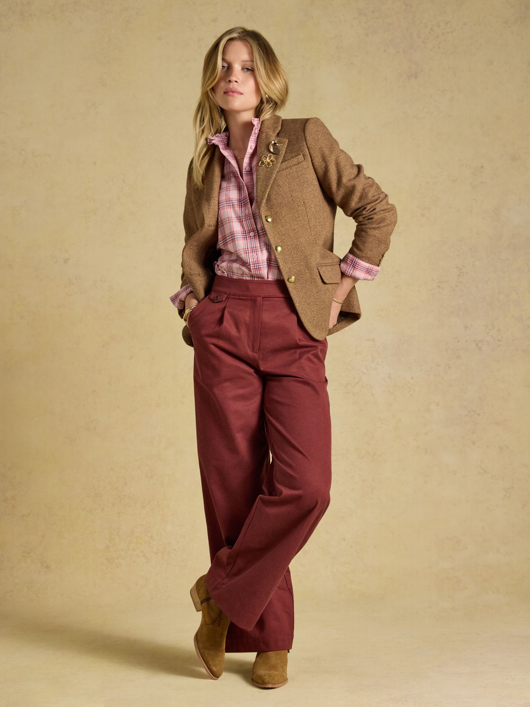 Rust High Rise Wide Leg Smart Trousers - Image 5 of 7