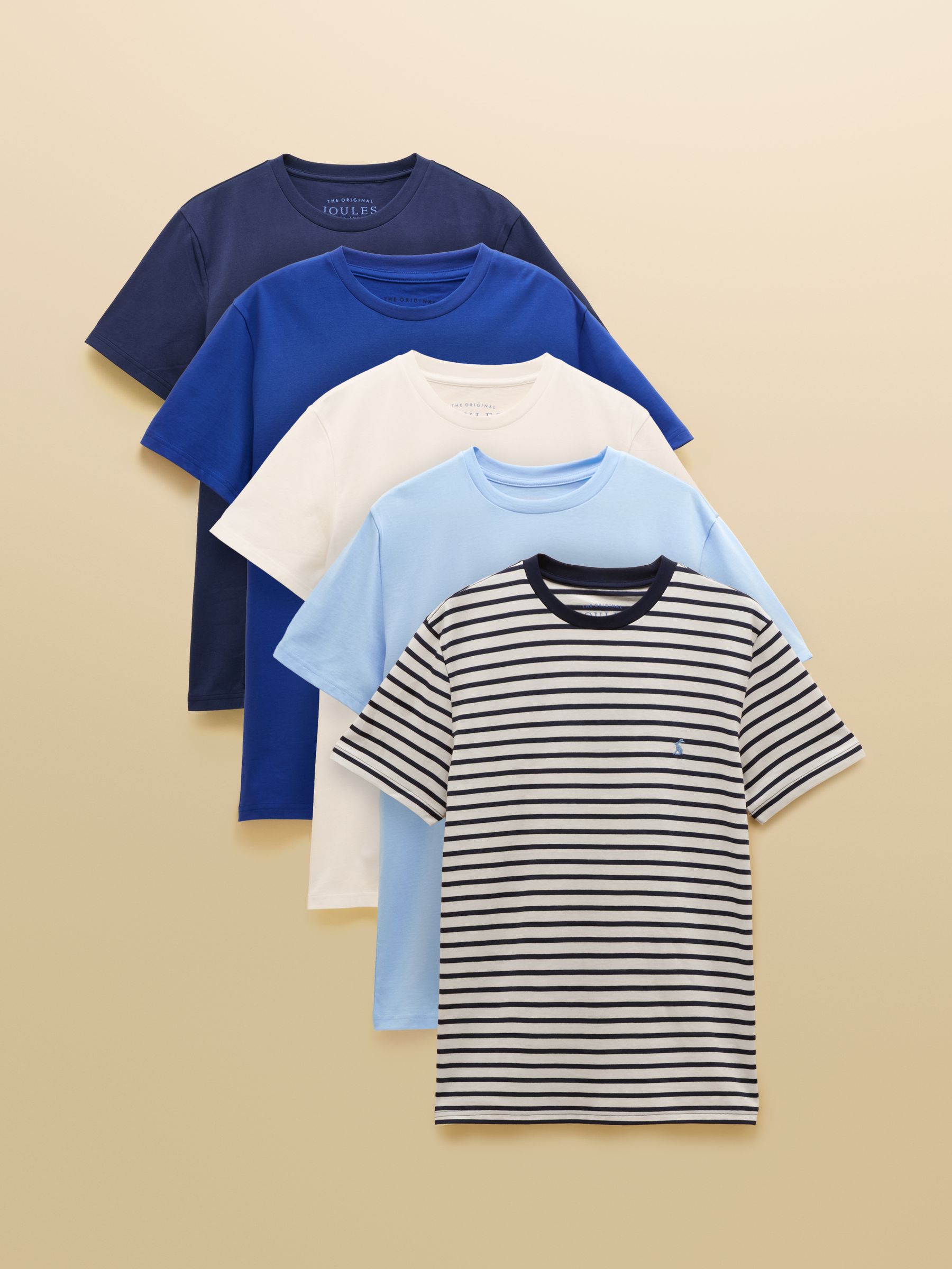 Multi Blue Classic Fit Cotton T-Shirt 5 Pack - Image 1 of 11