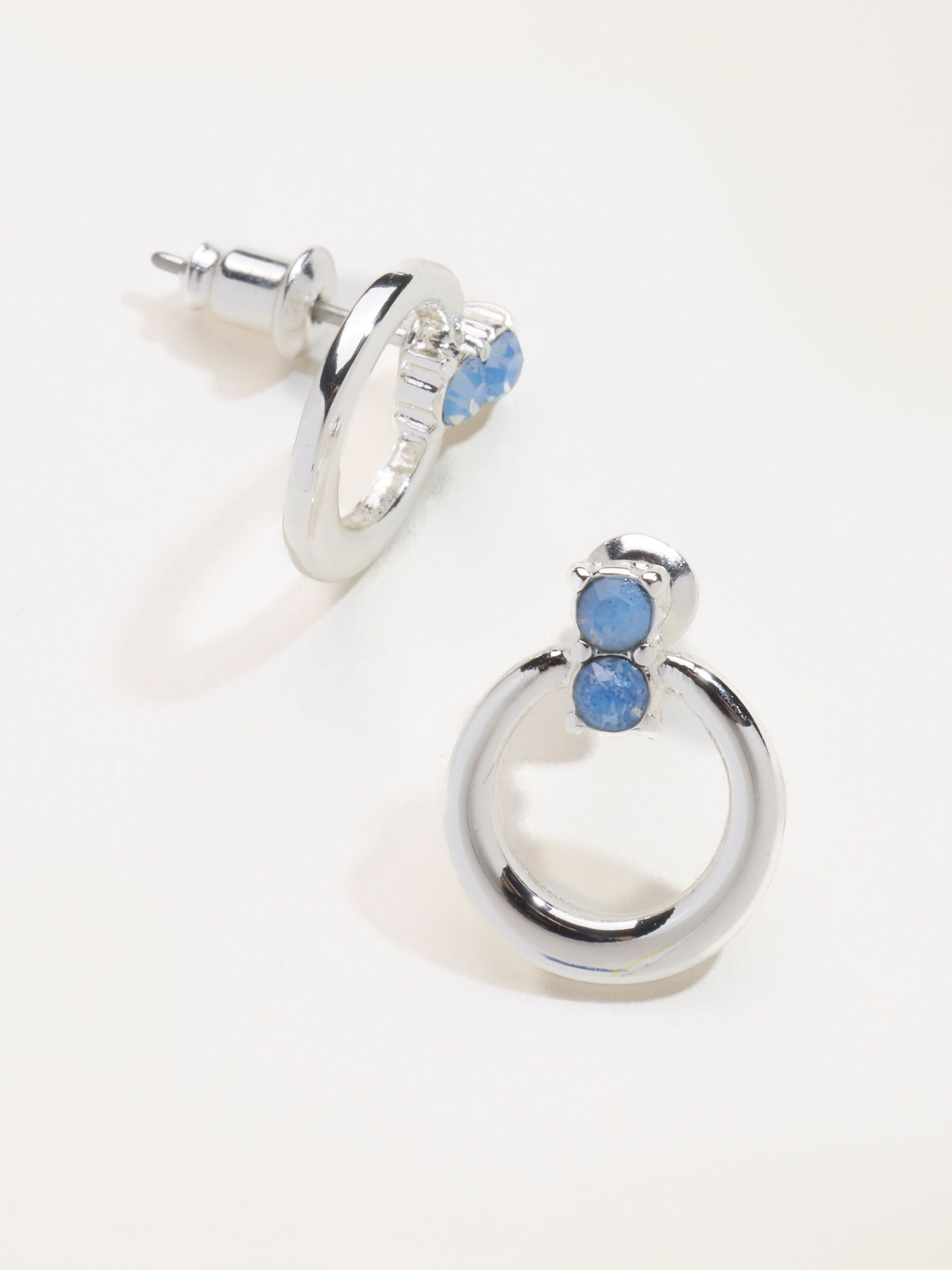 Circle Earrings in Silver Tone - Image 2 of 2