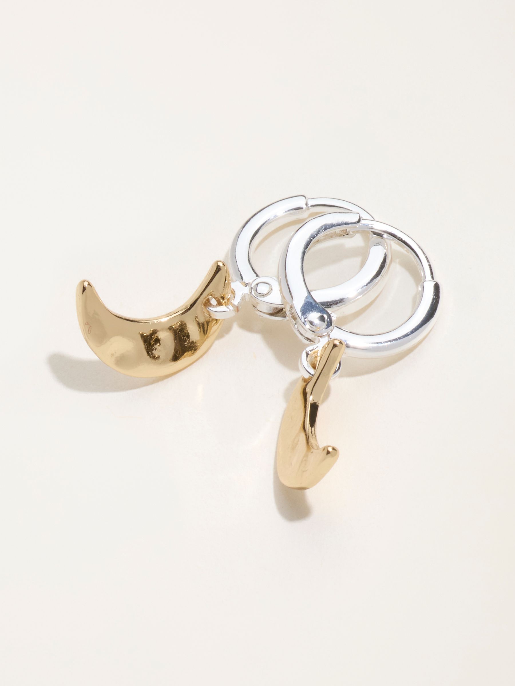 Hammered Moon Earrings in Multi - Image 2 of 2