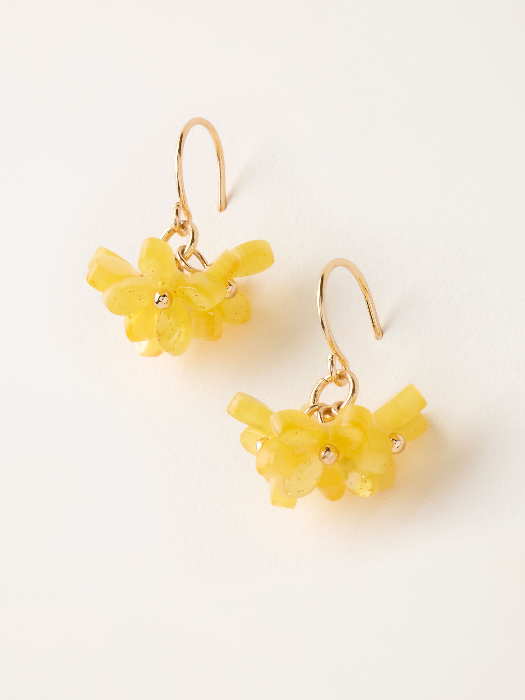 Yellow Flower Cluster Earrings - Image 2 of 2