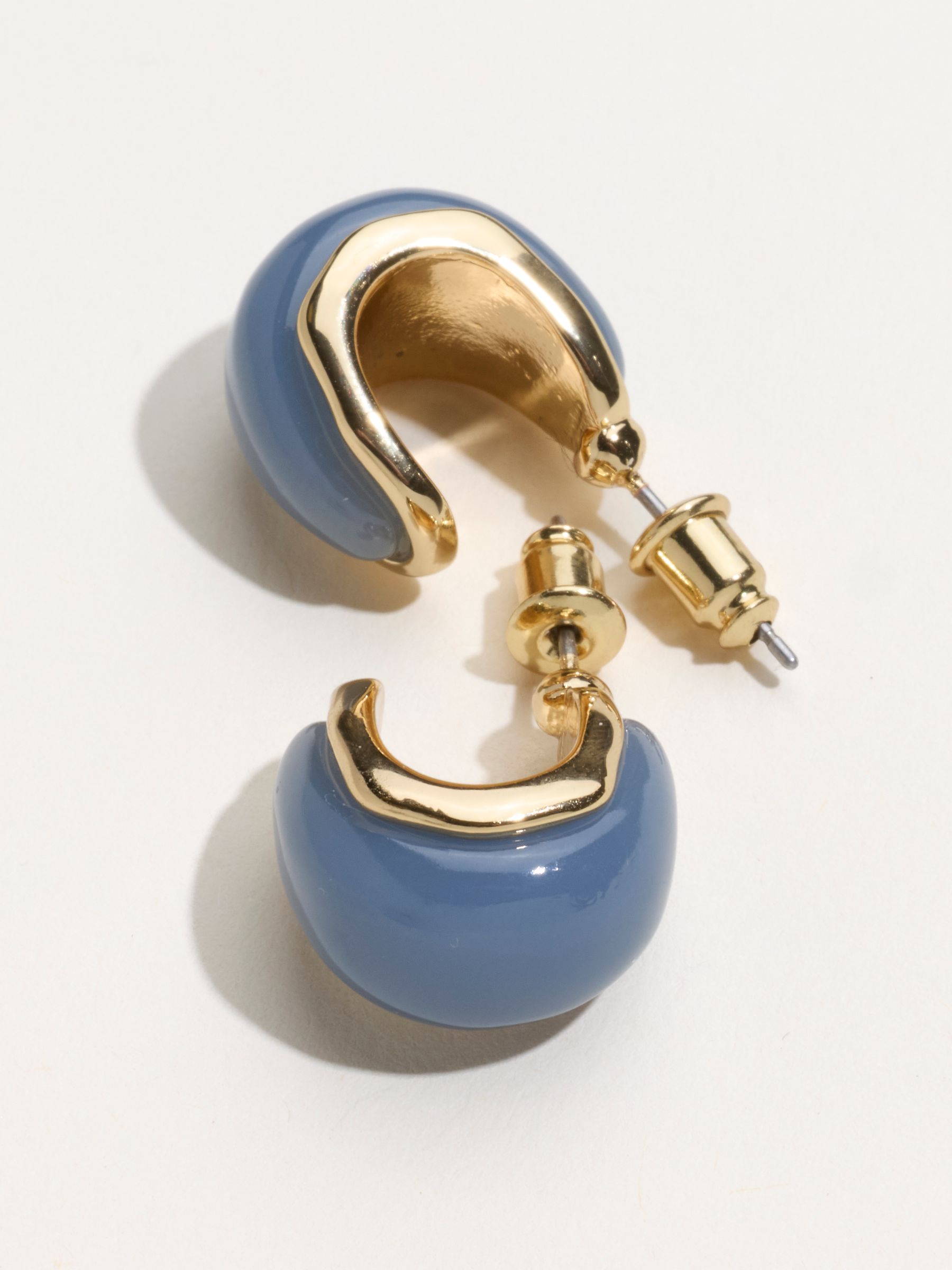 Blue Chunky Hoop Earrings - Image 2 of 2 Blue Chunky Hoop Earrings - Image 2 of 2