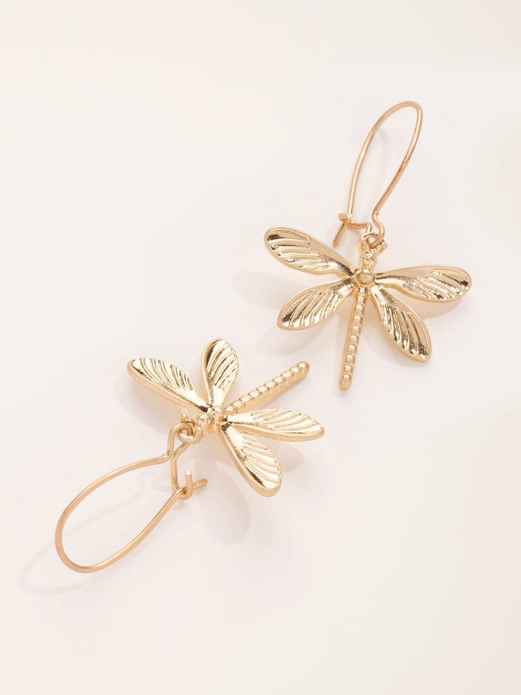Gold Tone Dragonfly Earrings - Image 2 of 2 Gold Tone Dragonfly Earrings - Image 2 of 2