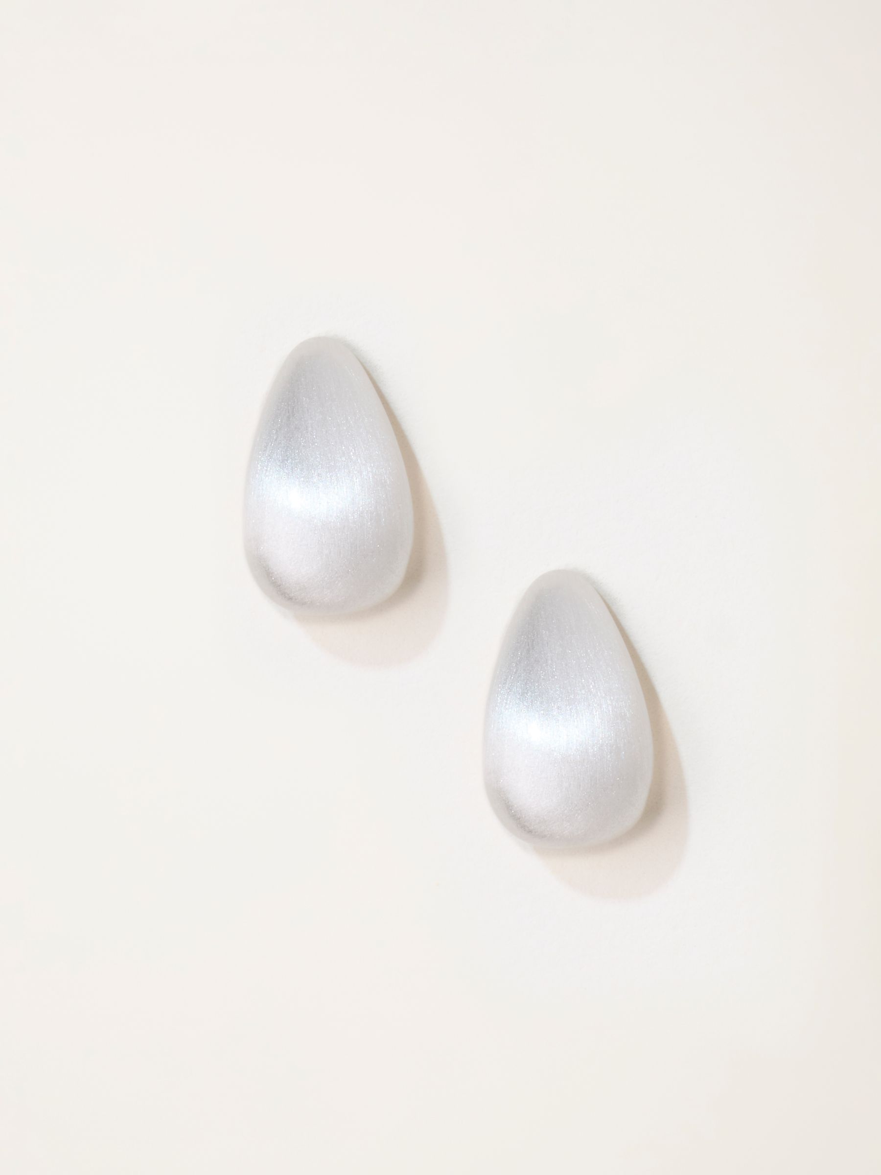 Brushed Stud Earrings in Silver Tone - Image 1 of 2