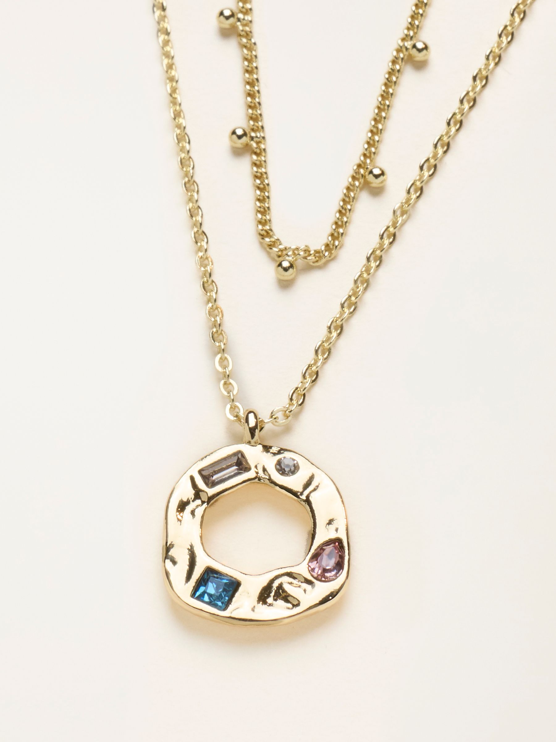 Gold Tone Layered Hoop Necklace - Image 3 of 3