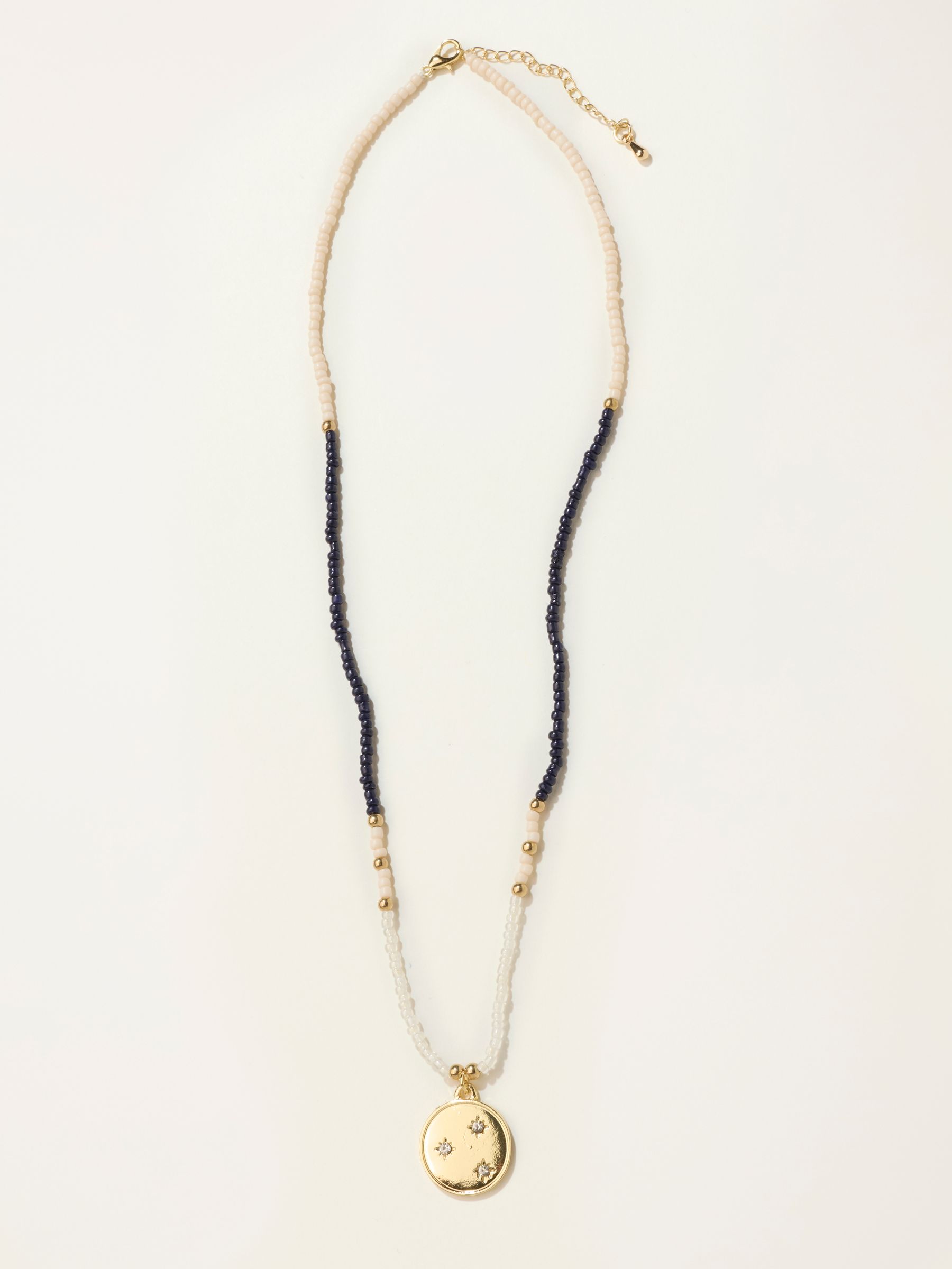 Blue Beaded Disc Necklace - Image 1 of 2